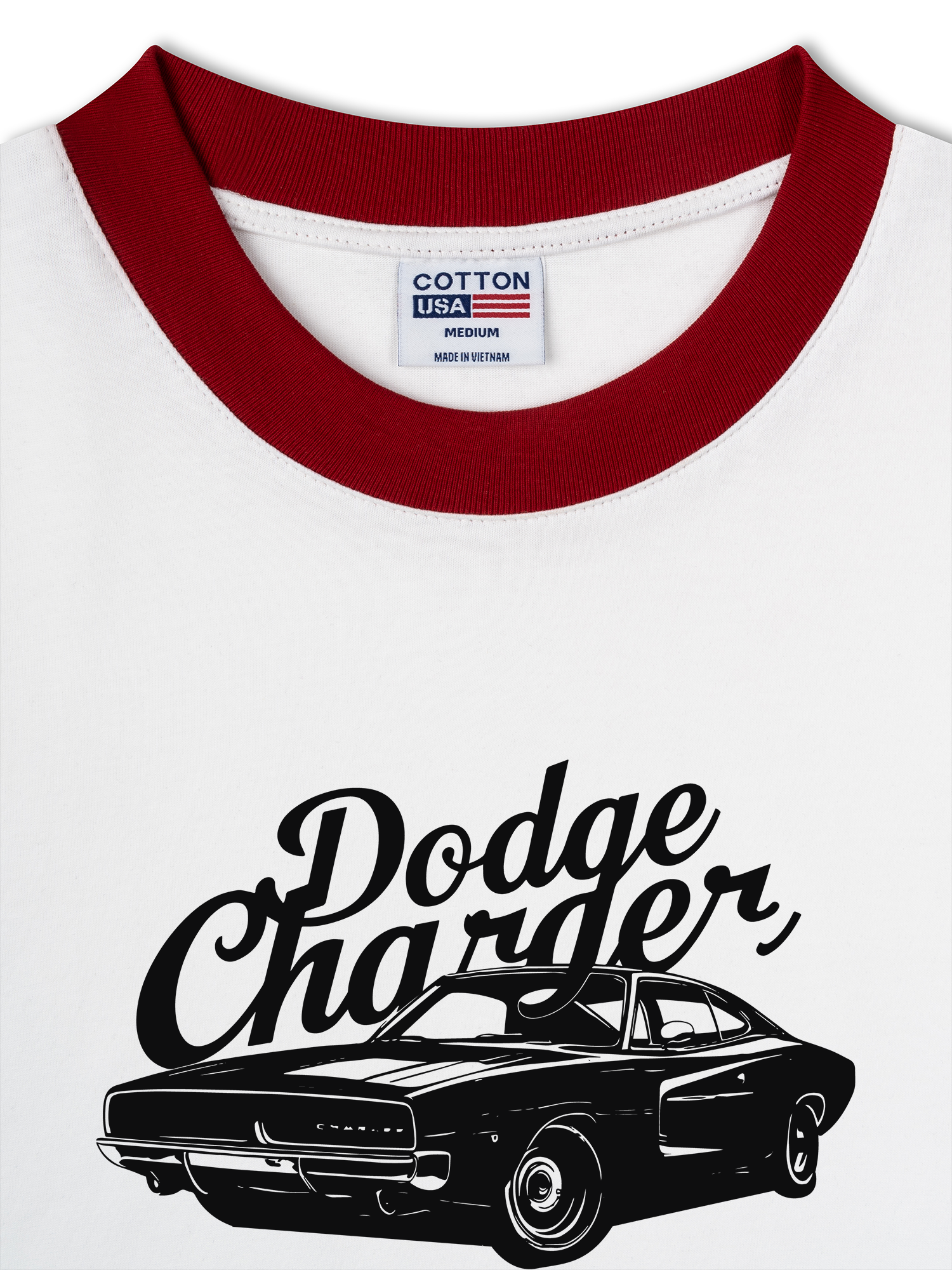 Áo Thun Ringer Relaxed Fit Dodge Charger The Road Belongs to Us