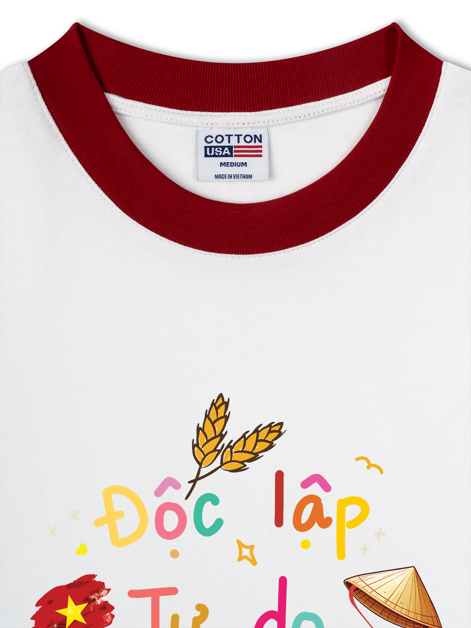 Áo Thun Ringer Relaxed Fit Độc Lập - Tự Do - Hạnh Phúc