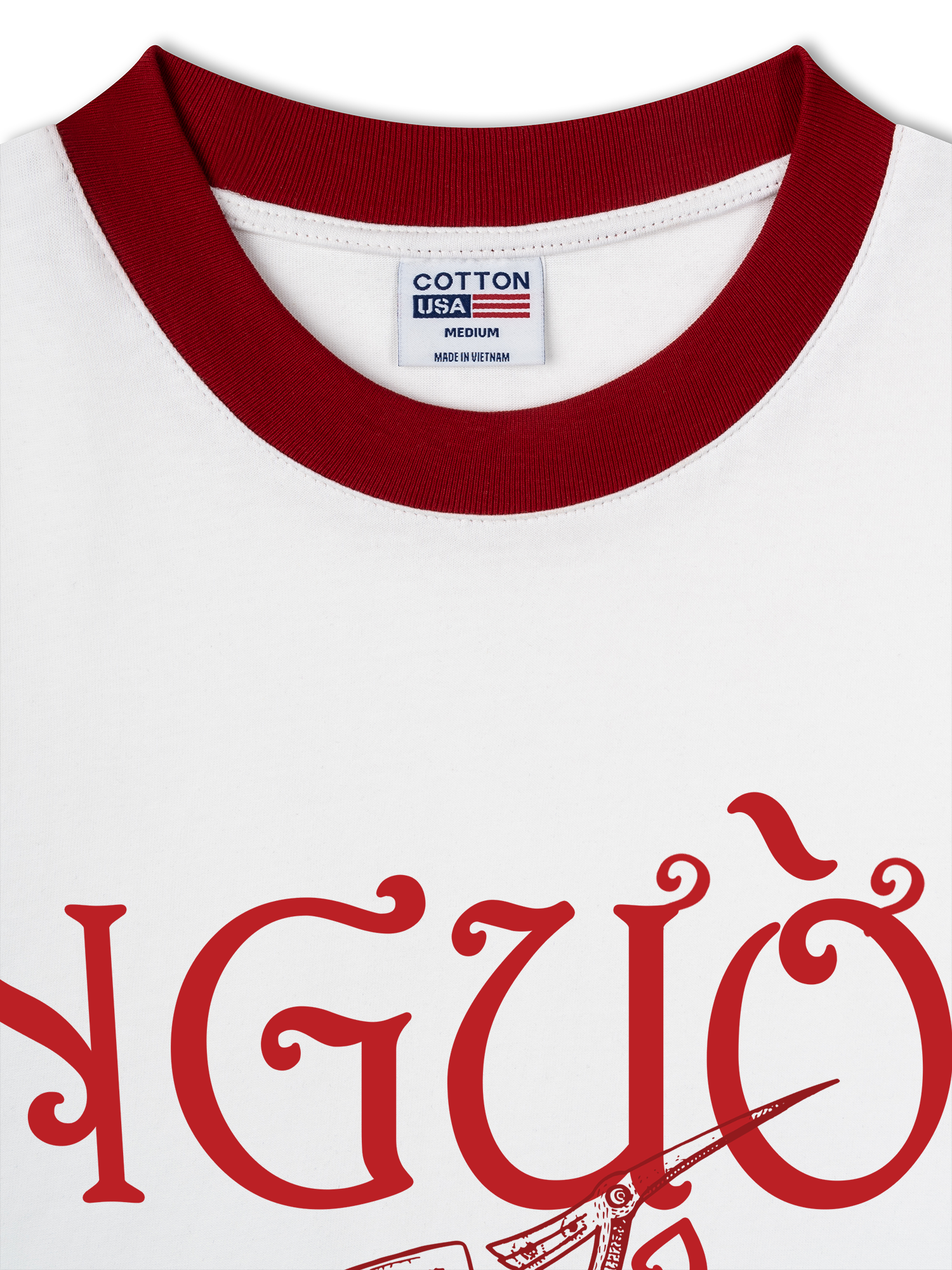 Áo Thun Ringer Relaxed Fit Người Việt - Máu Đỏ Da Vàng