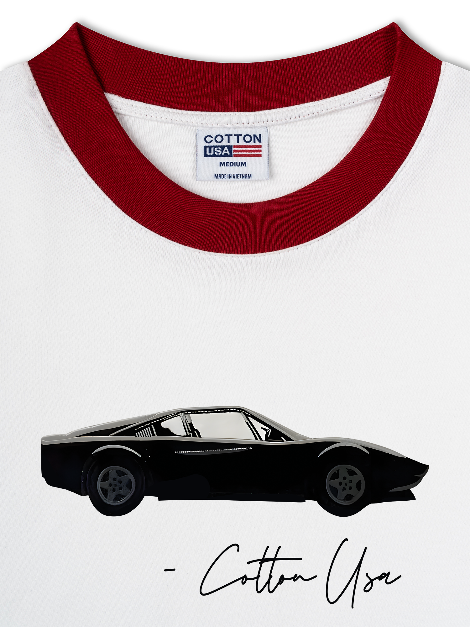 Áo Thun Ringer Relaxed Fit Classic Classic Car Black