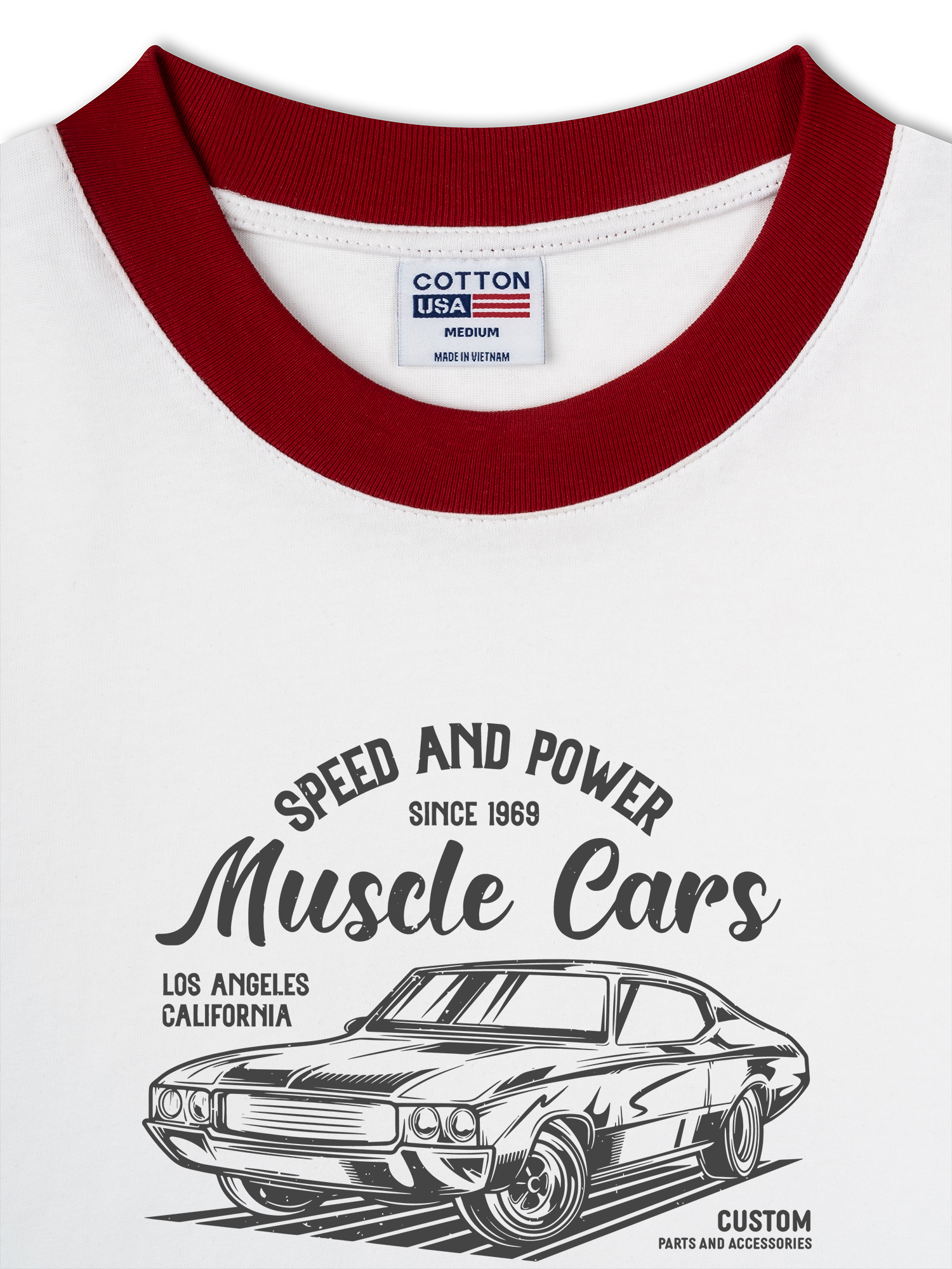 Áo Thun Ringer Relaxed Fit Speed And Power Muscle Cars