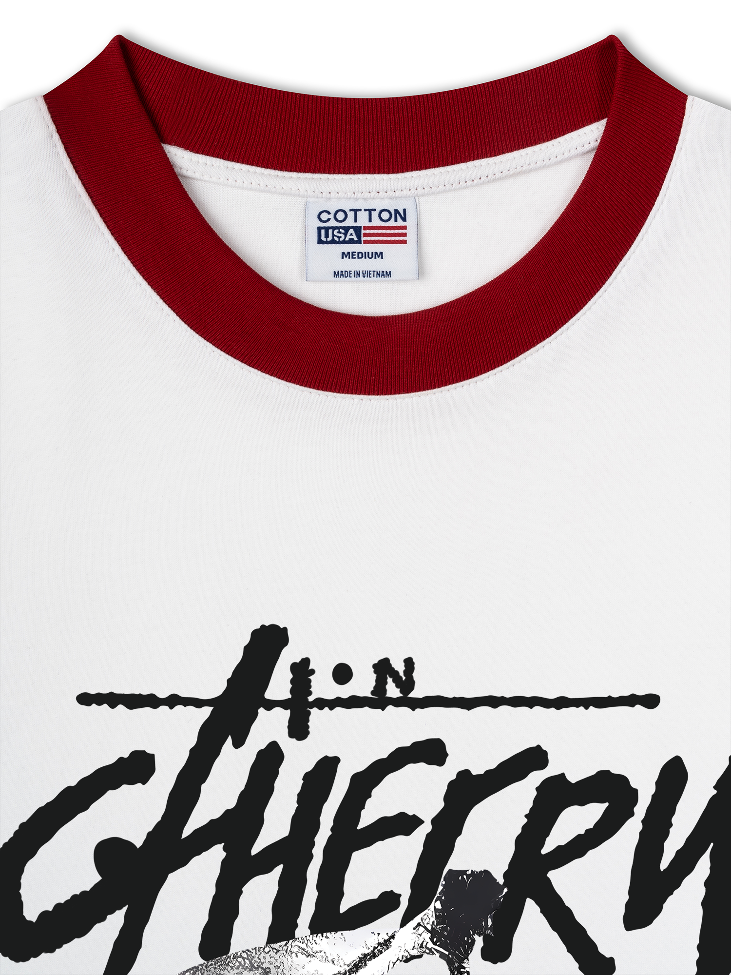 Áo Thun Ringer Relaxed Fit Cherry Black