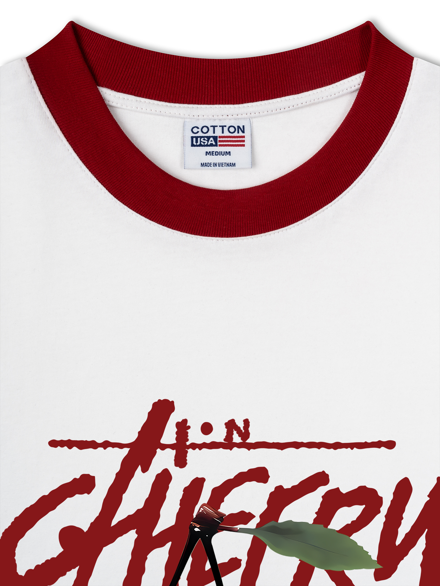 Áo Thun Ringer Relaxed Fit Cherry X Cotton USA
