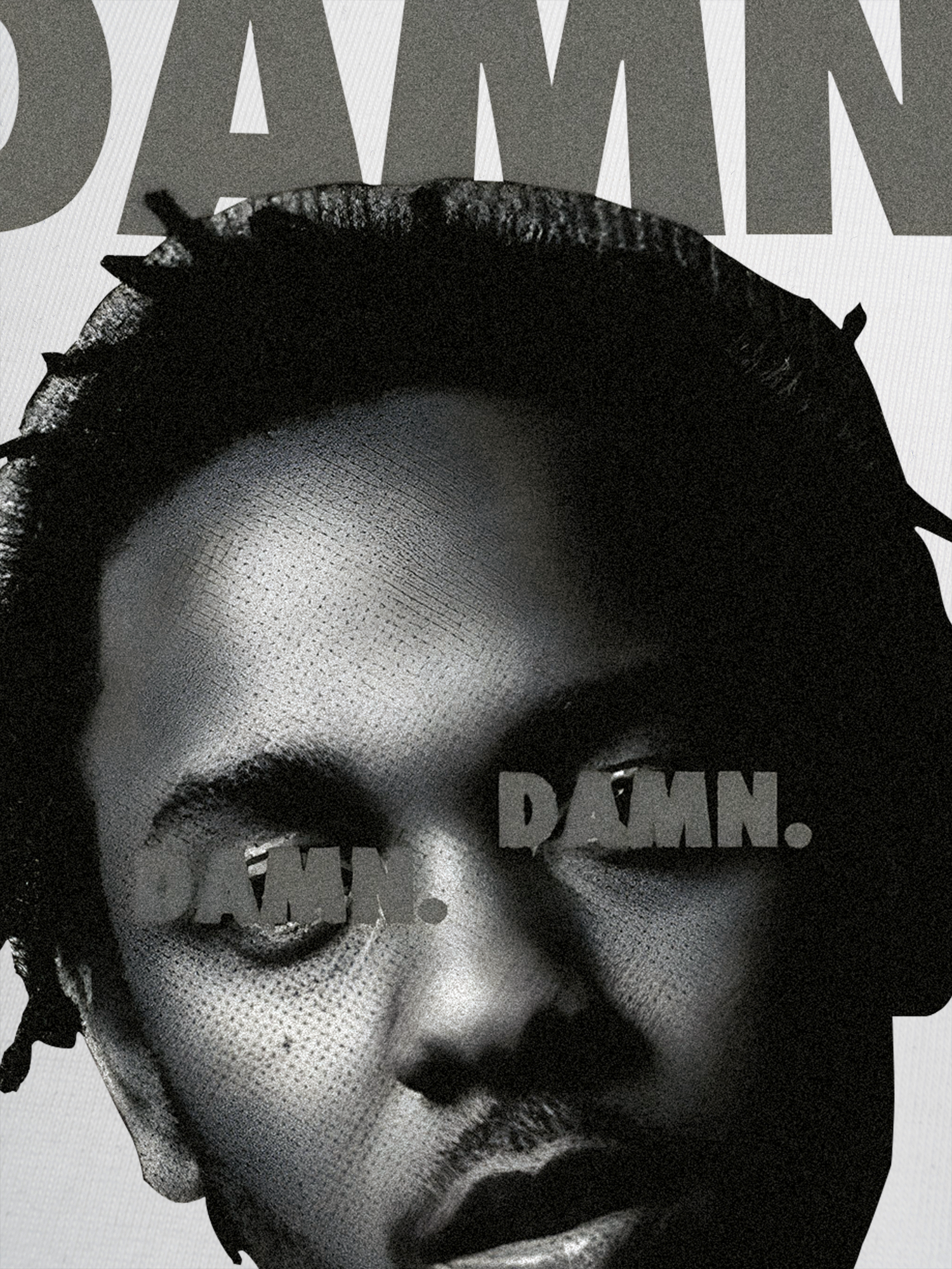 Áo Thun Ringer Relaxed Fit Rapper Damn Black And White Graphic