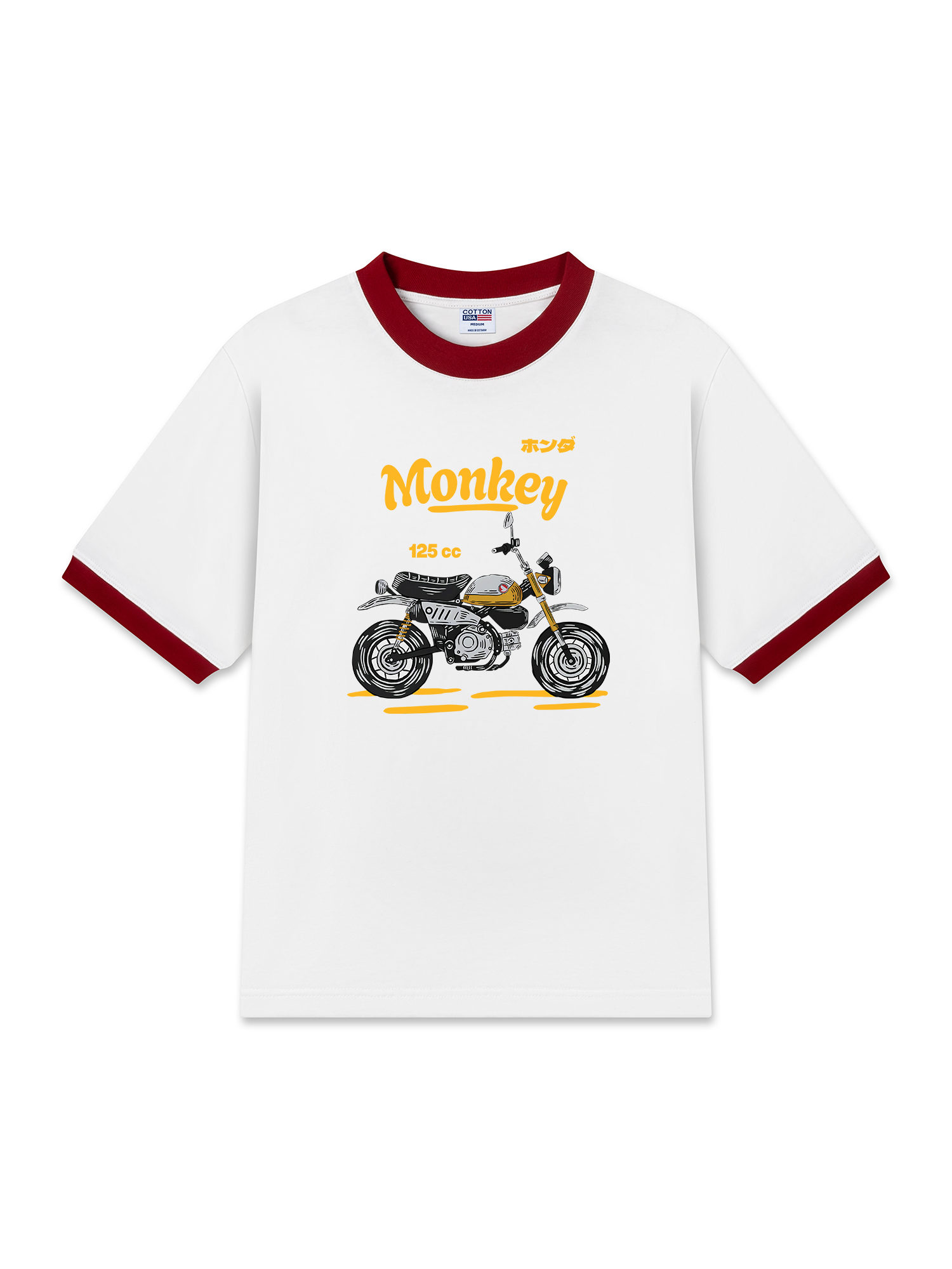 Áo Thun Ringer Relaxed Fit Monkey 125cc Yellow