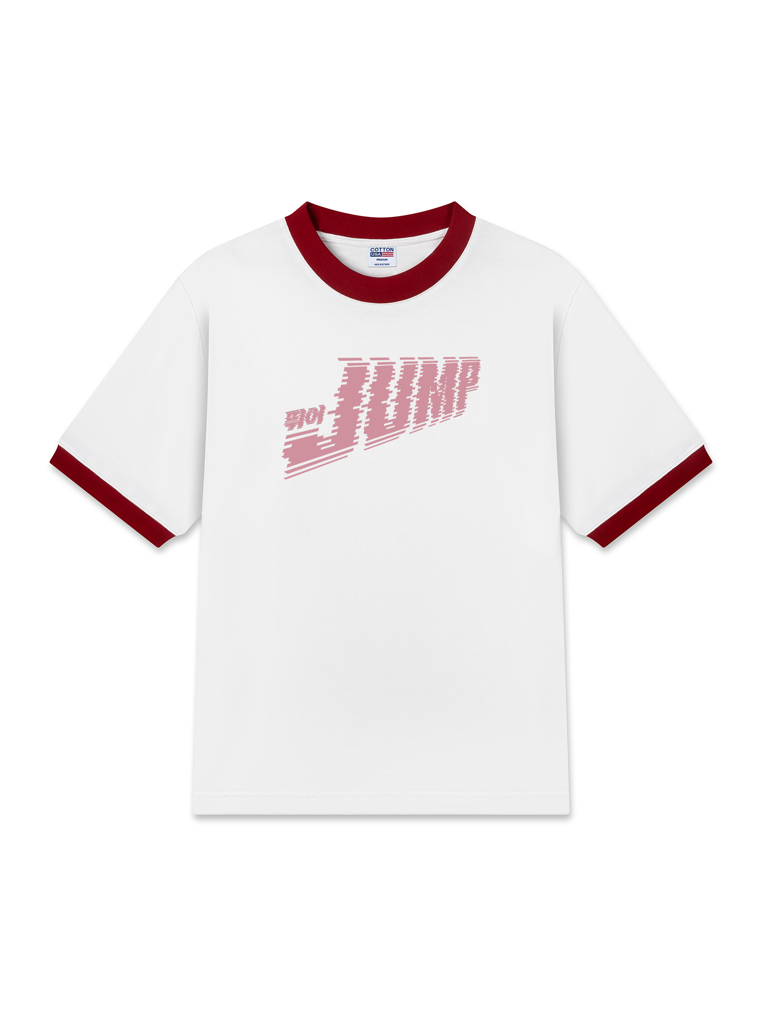 Áo Thun Ringer Relaxed Fit Black Pink Jump