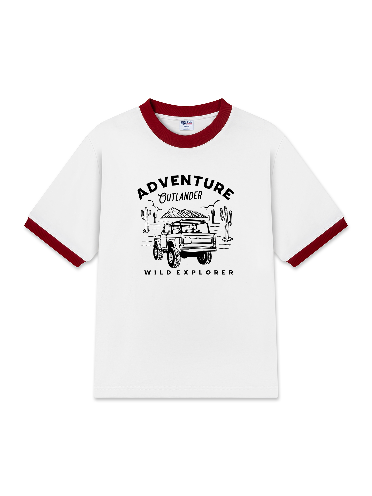 Áo Thun Ringer Relaxed Fit Adventure Cutlander Wild Explored