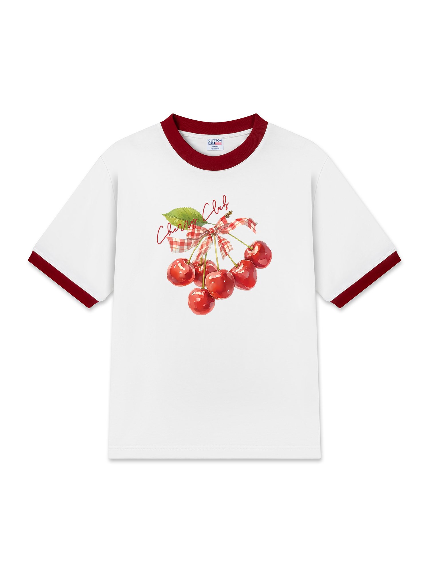 Áo Thun Ringer Relaxed Fit Cherry Red Cherry Club