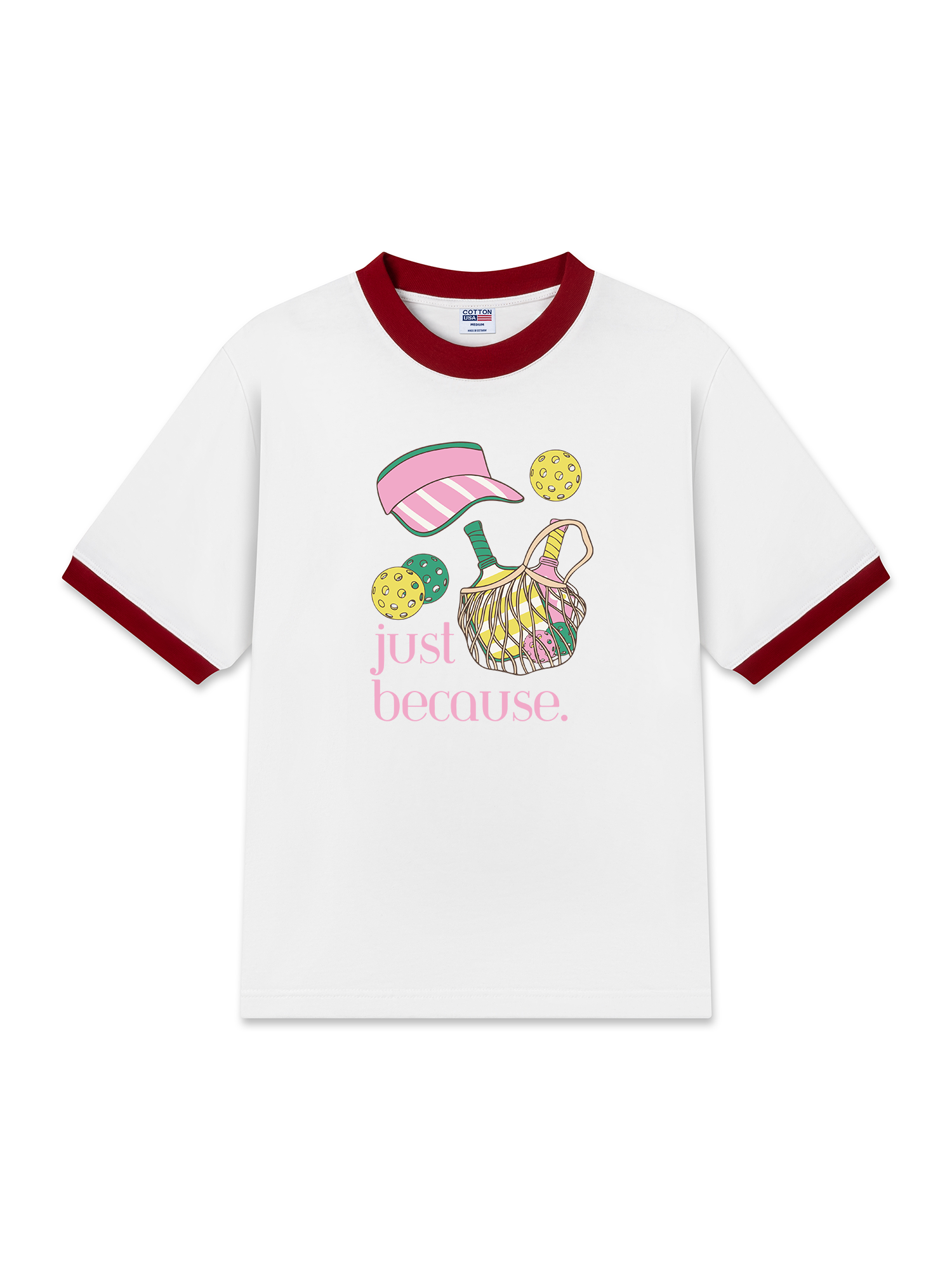 Áo Thun Ringer Relaxed Fit Pickleball Just Because