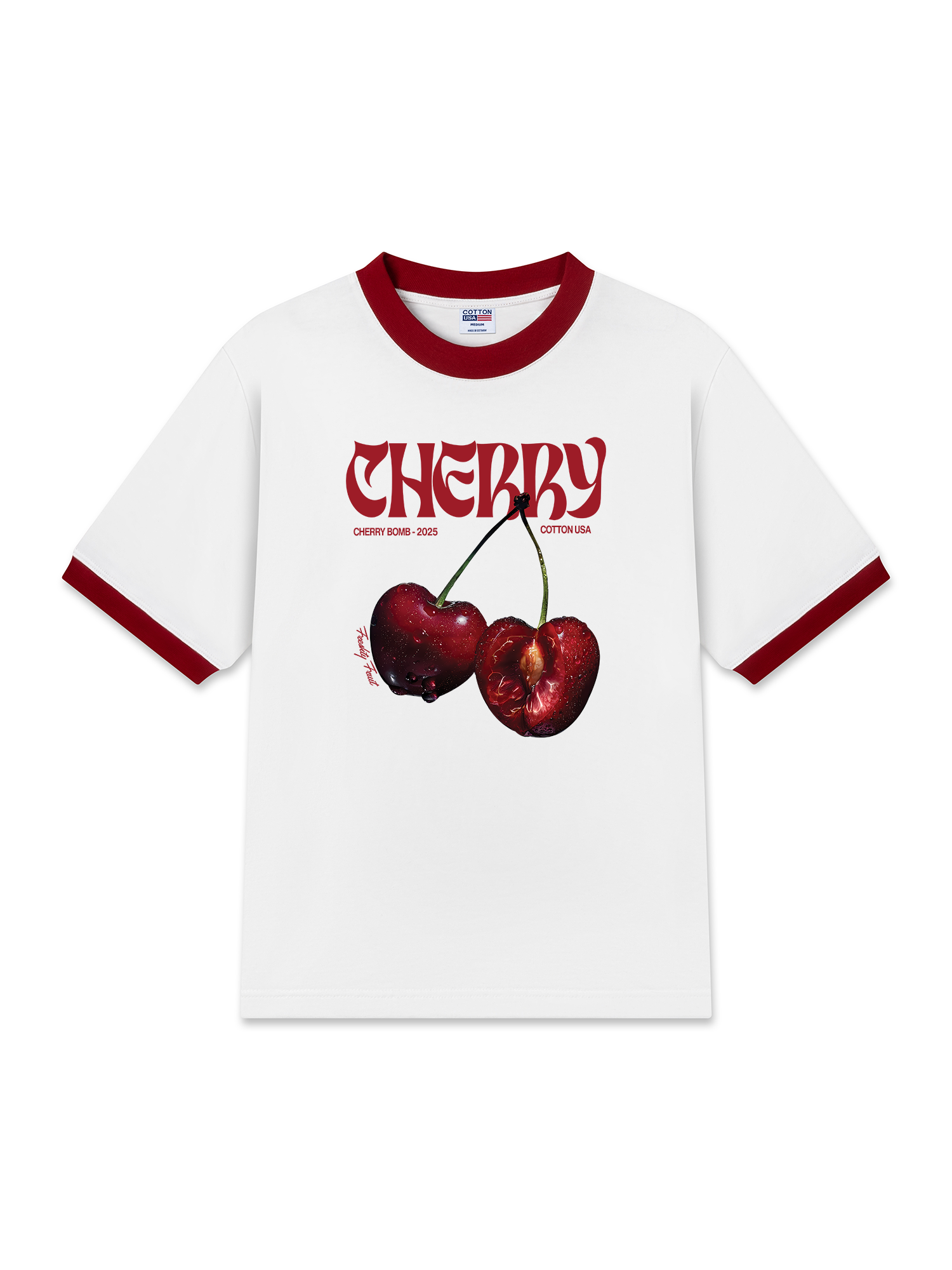 Áo Thun Ringer Relaxed Fit Cherry Freshty Fruit