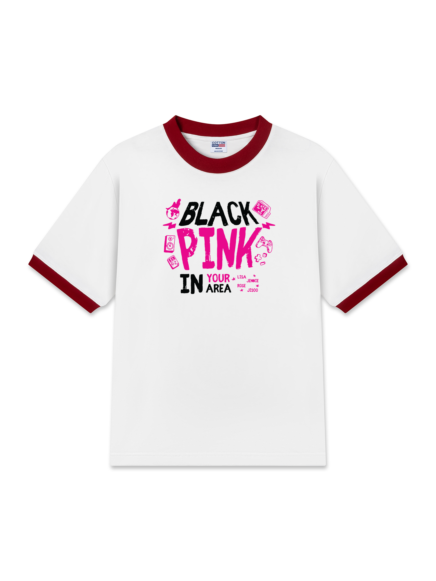 Áo Thun Ringer Relaxed Fit BlackPink In Your Area