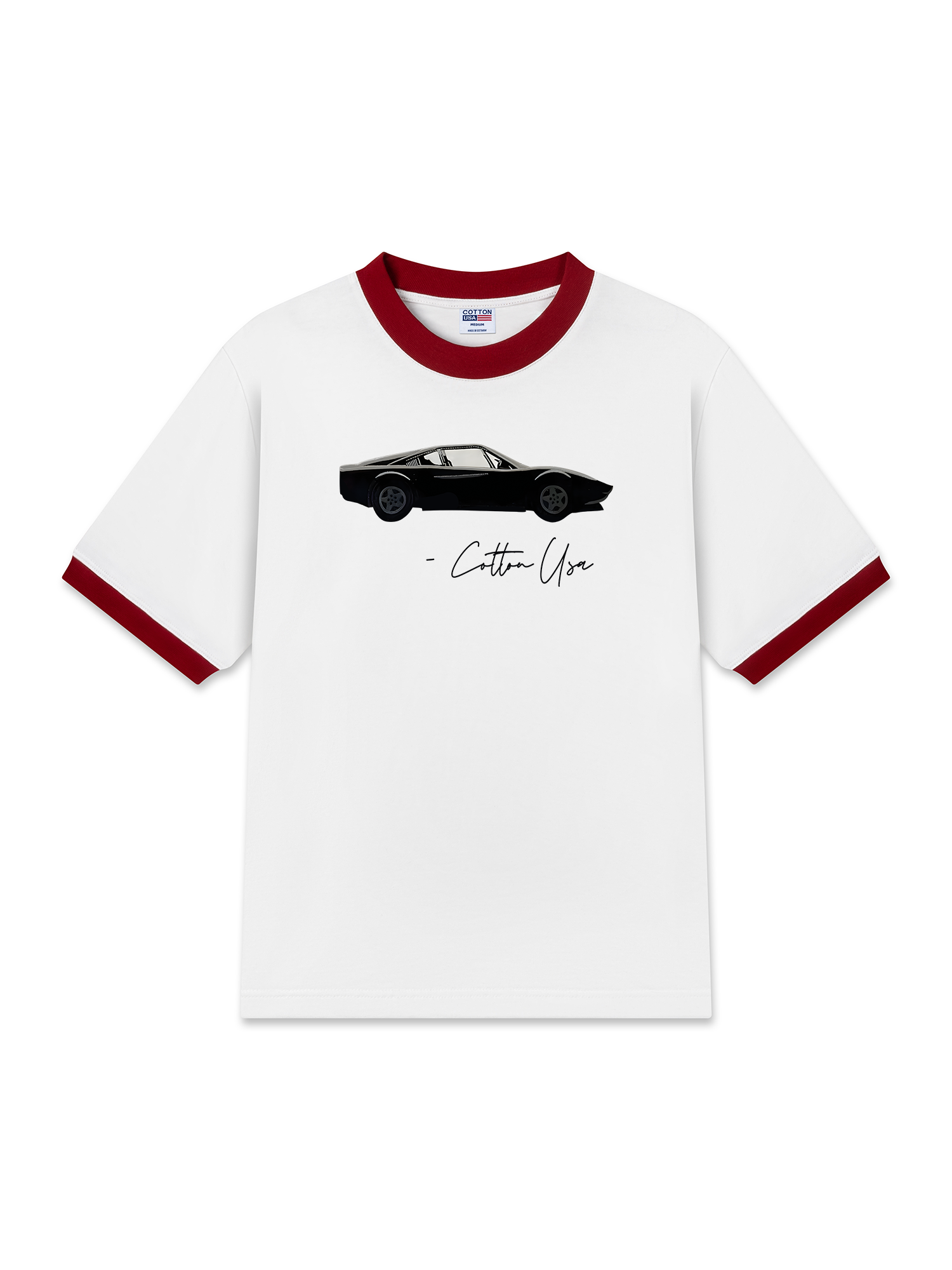 Áo Thun Ringer Relaxed Fit Classic Classic Car Black