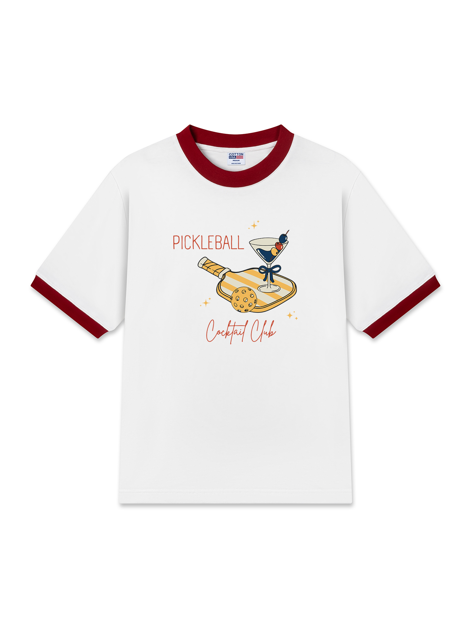 Áo Thun Ringer Relaxed Fit Pickleball Cocktail Club