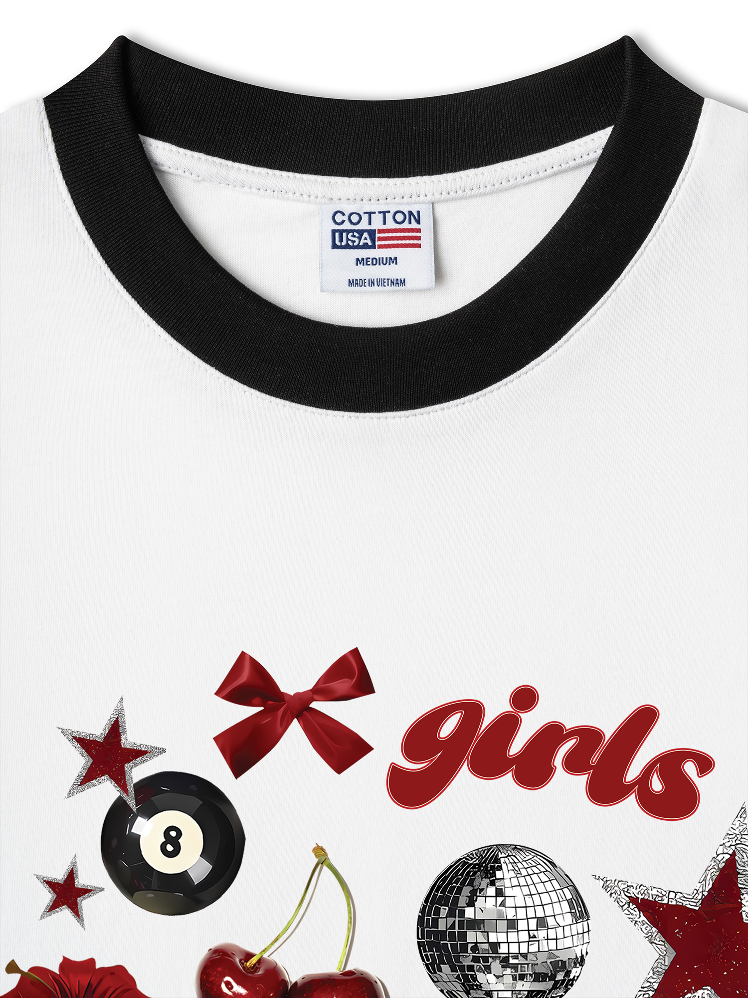 Áo Thun Ringer Relaxed Fit Cherry Girls