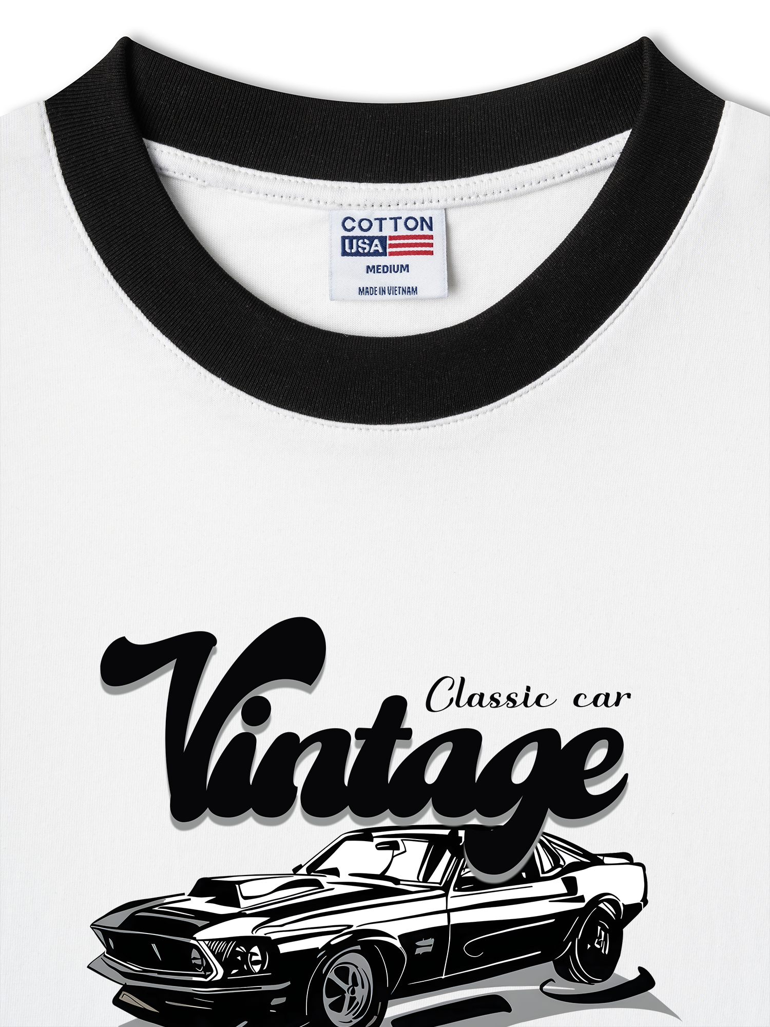 Áo Thun Ringer Relaxed Fit Classic Car Vintage