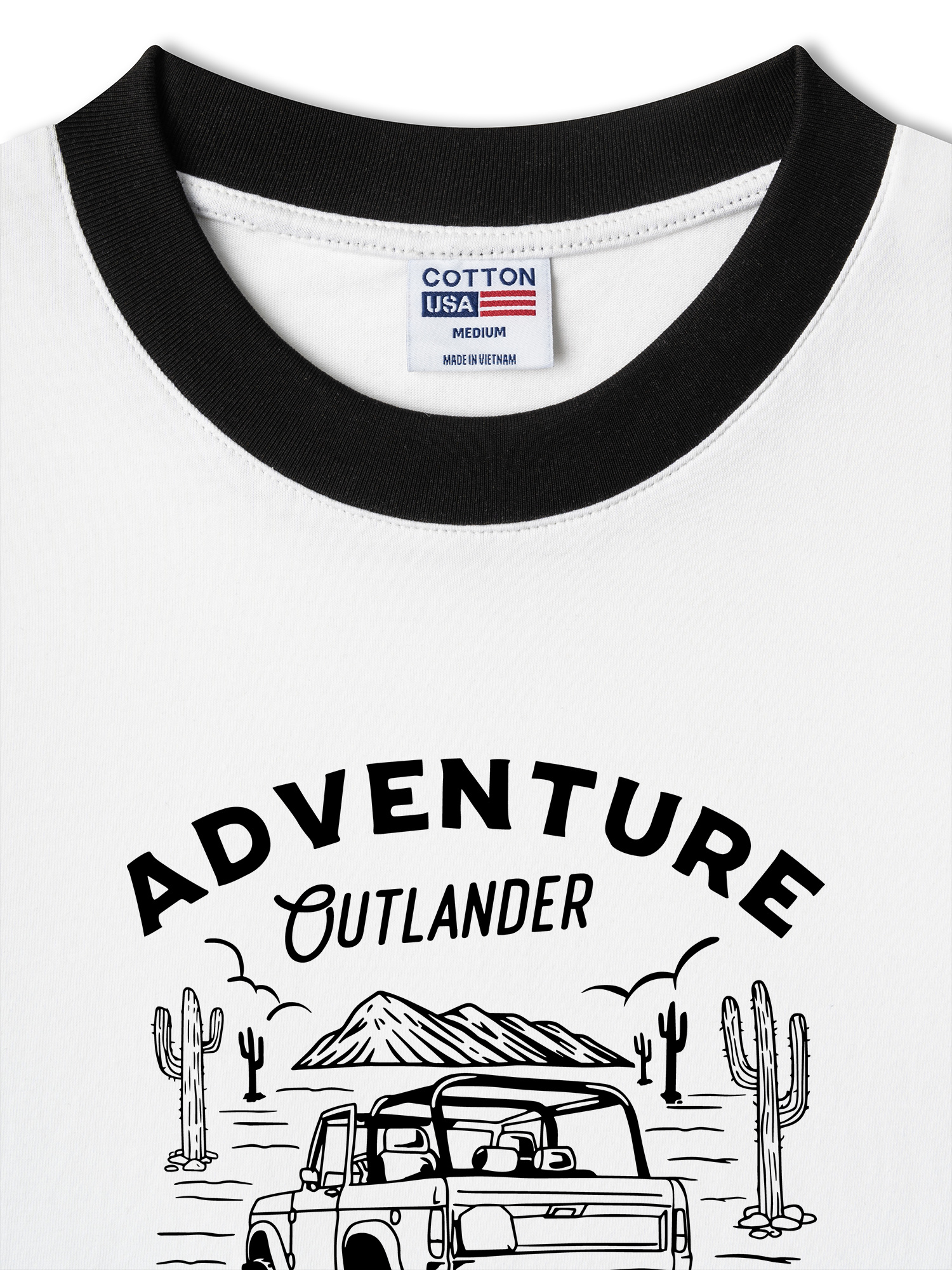 Áo Thun Ringer Relaxed Fit Adventure Cutlander Wild Explored