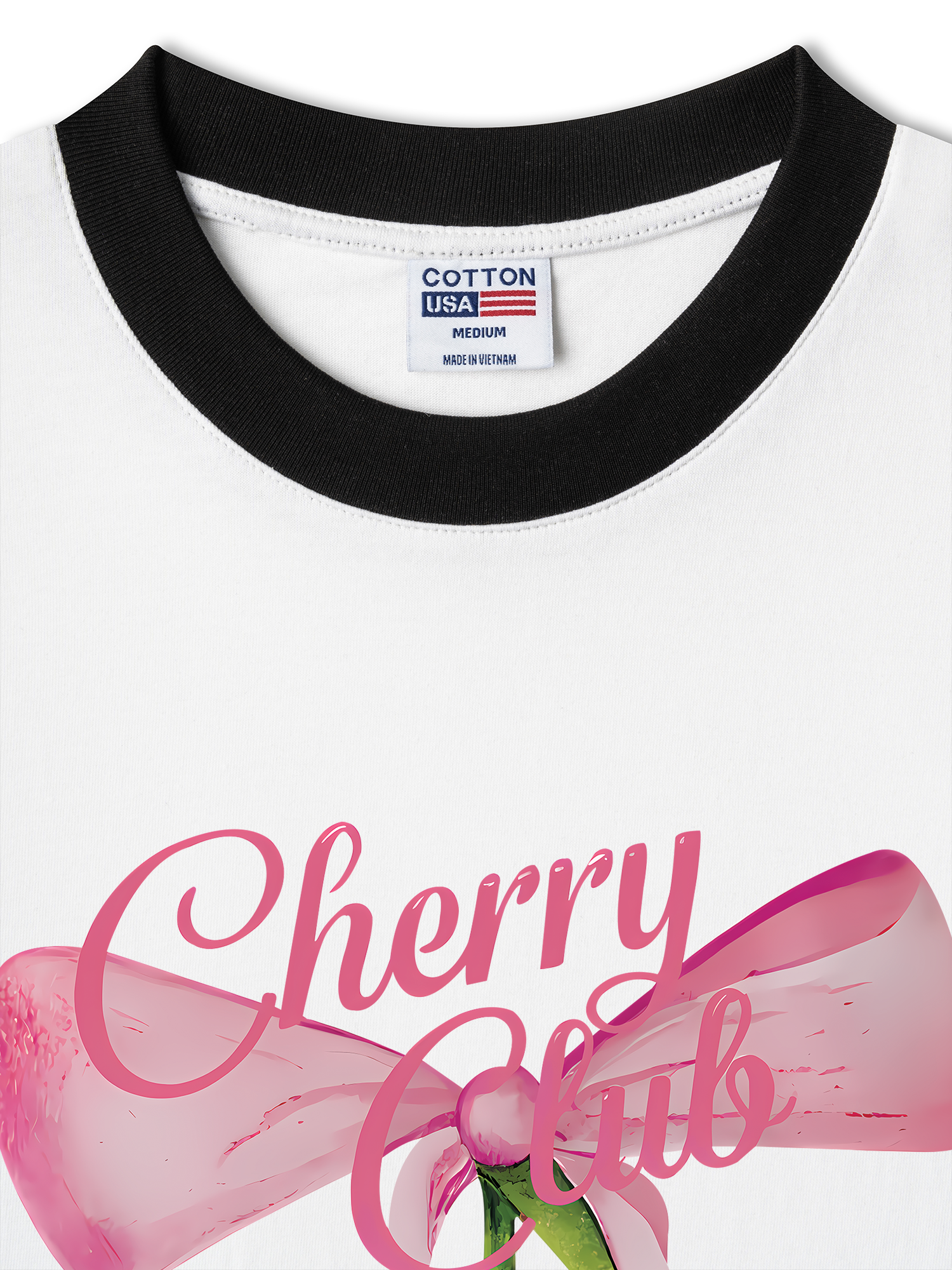 Áo Thun Ringer Relaxed Fit Cherry Club Coquette