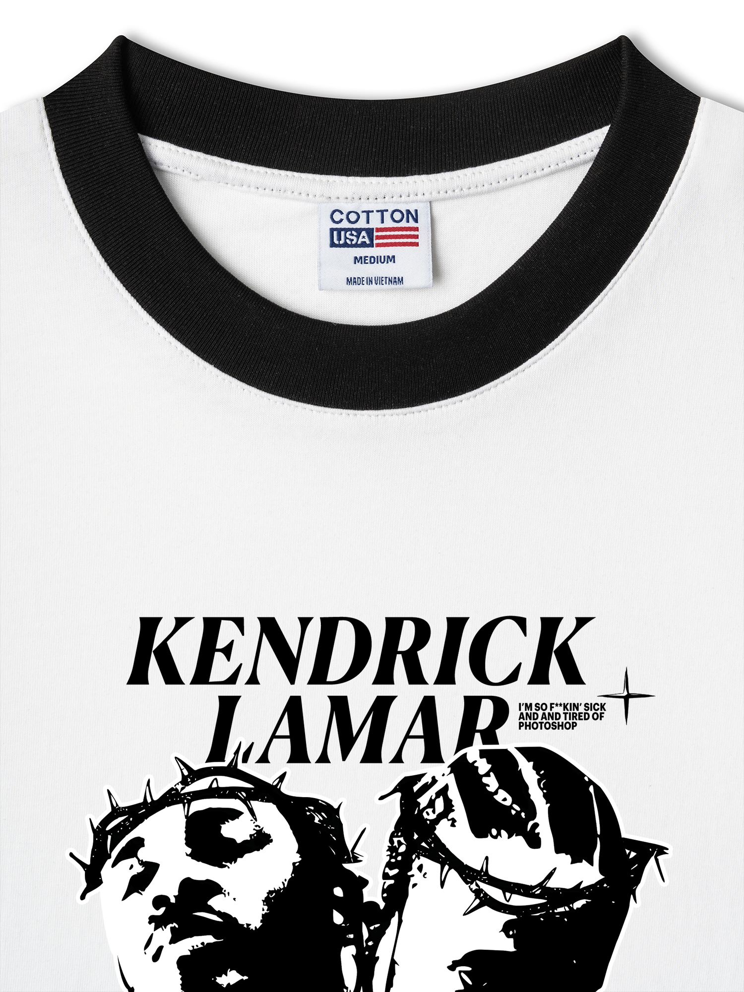 Áo Thun Ringer Relaxed Fit Rapper Kendrick Lamar Damn