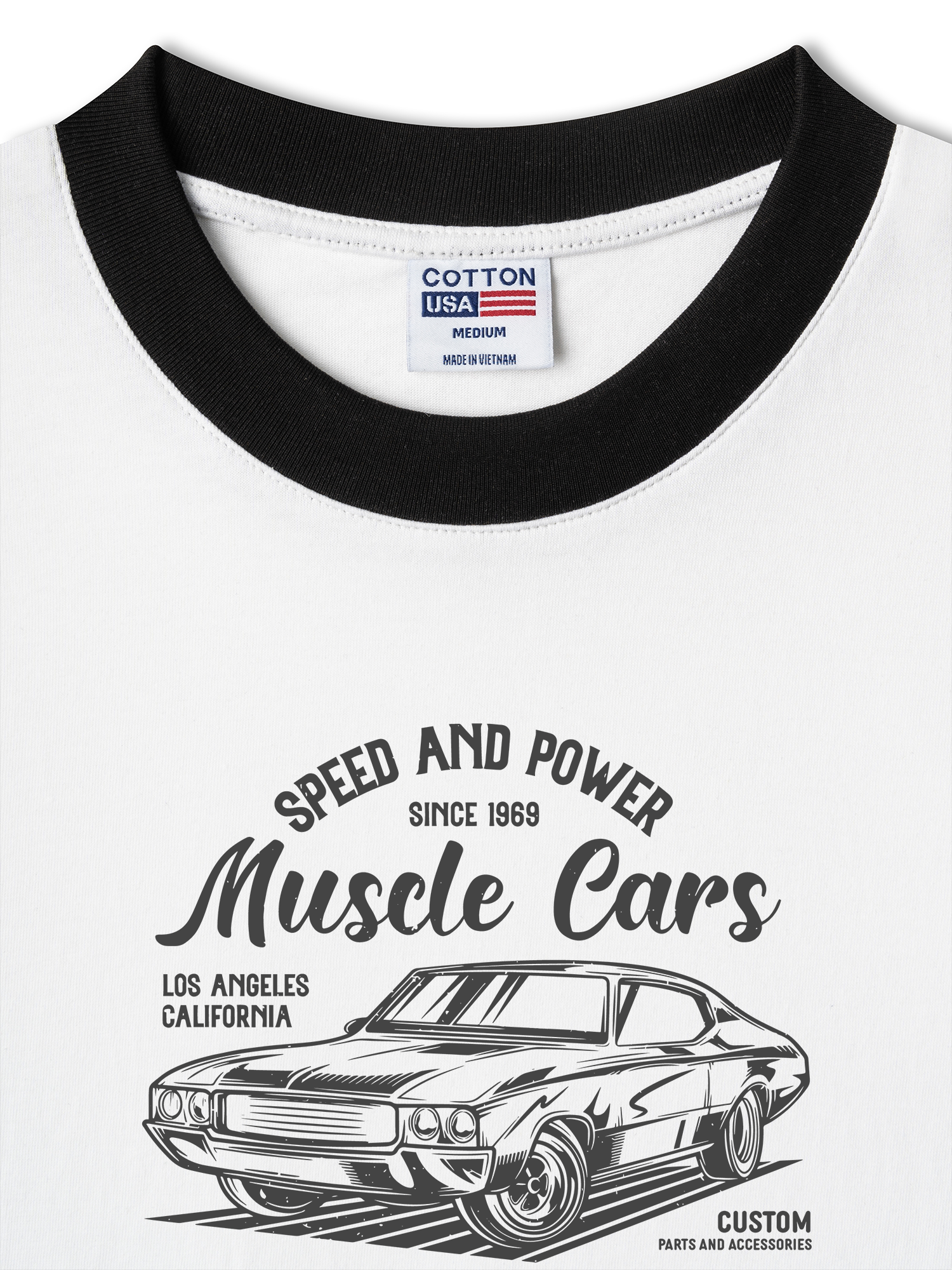 Áo Thun Ringer Relaxed Fit Speed And Power Muscle Cars