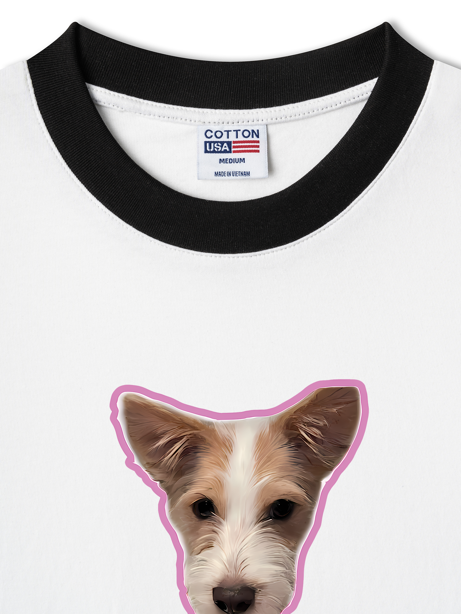 Áo Thun Ringer Relaxed Fit Black Pink Love Hank