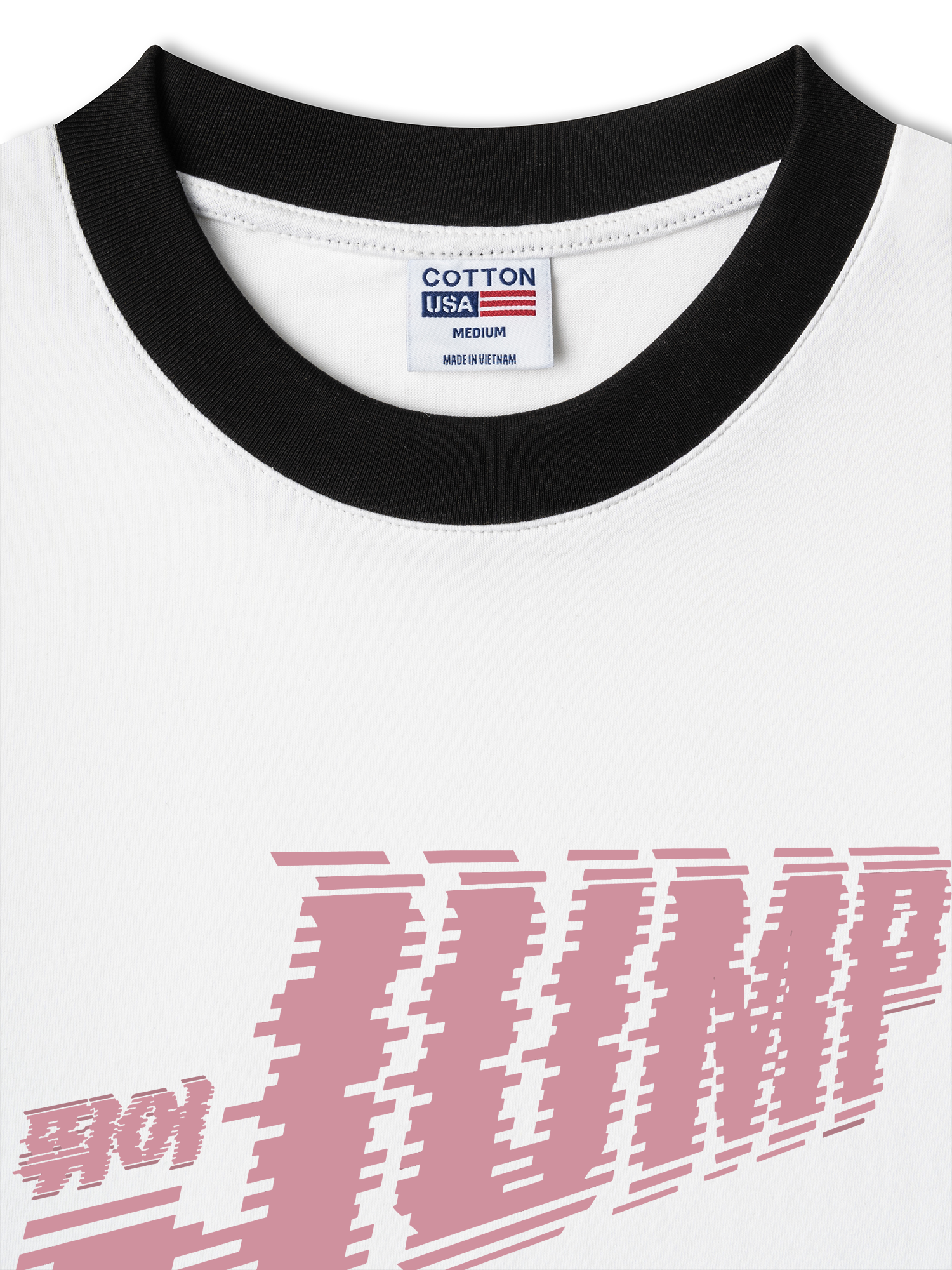 Áo Thun Ringer Relaxed Fit Black Pink Jump