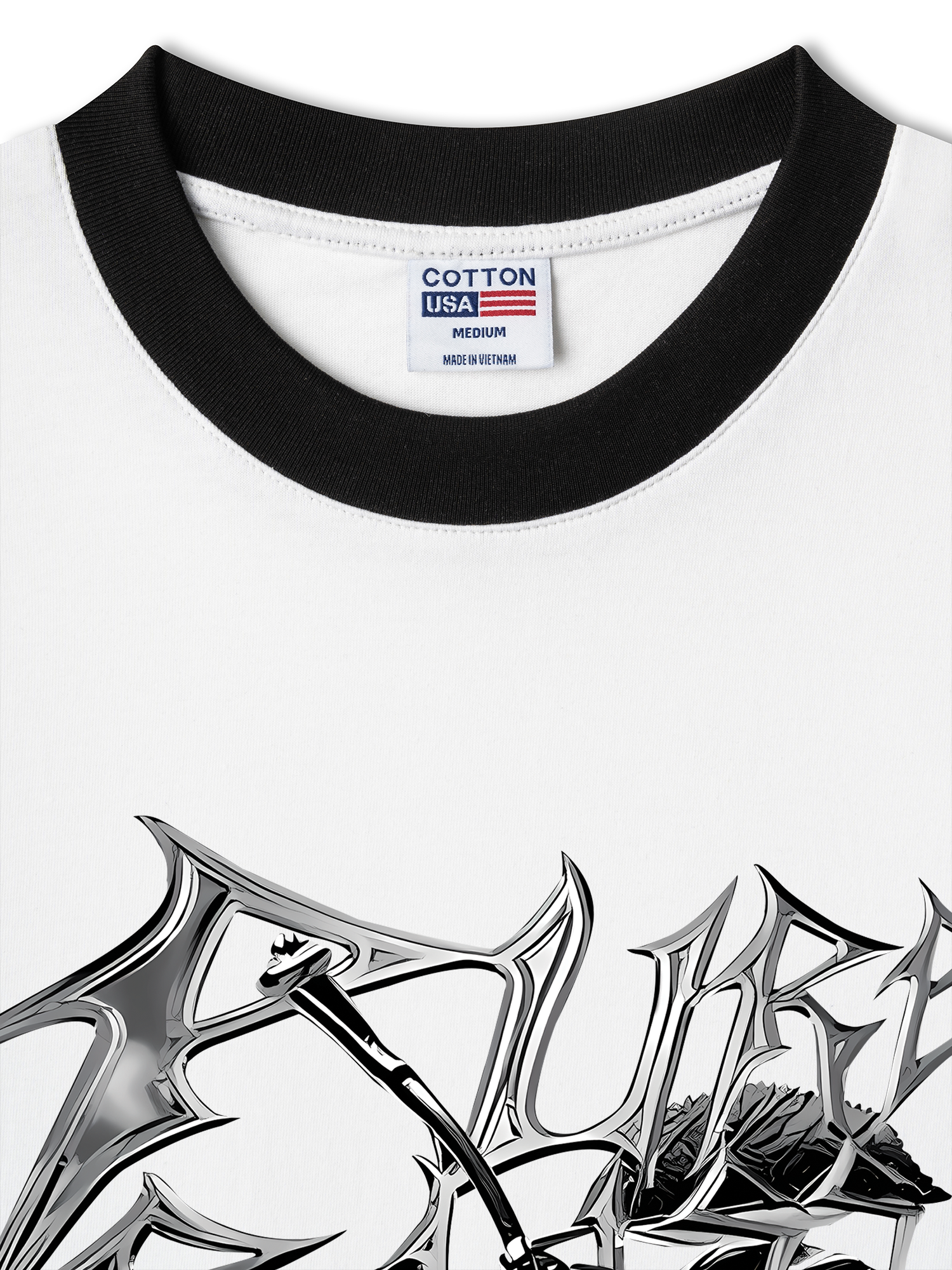 Áo Thun Ringer Relaxed Fit Cherry Silver