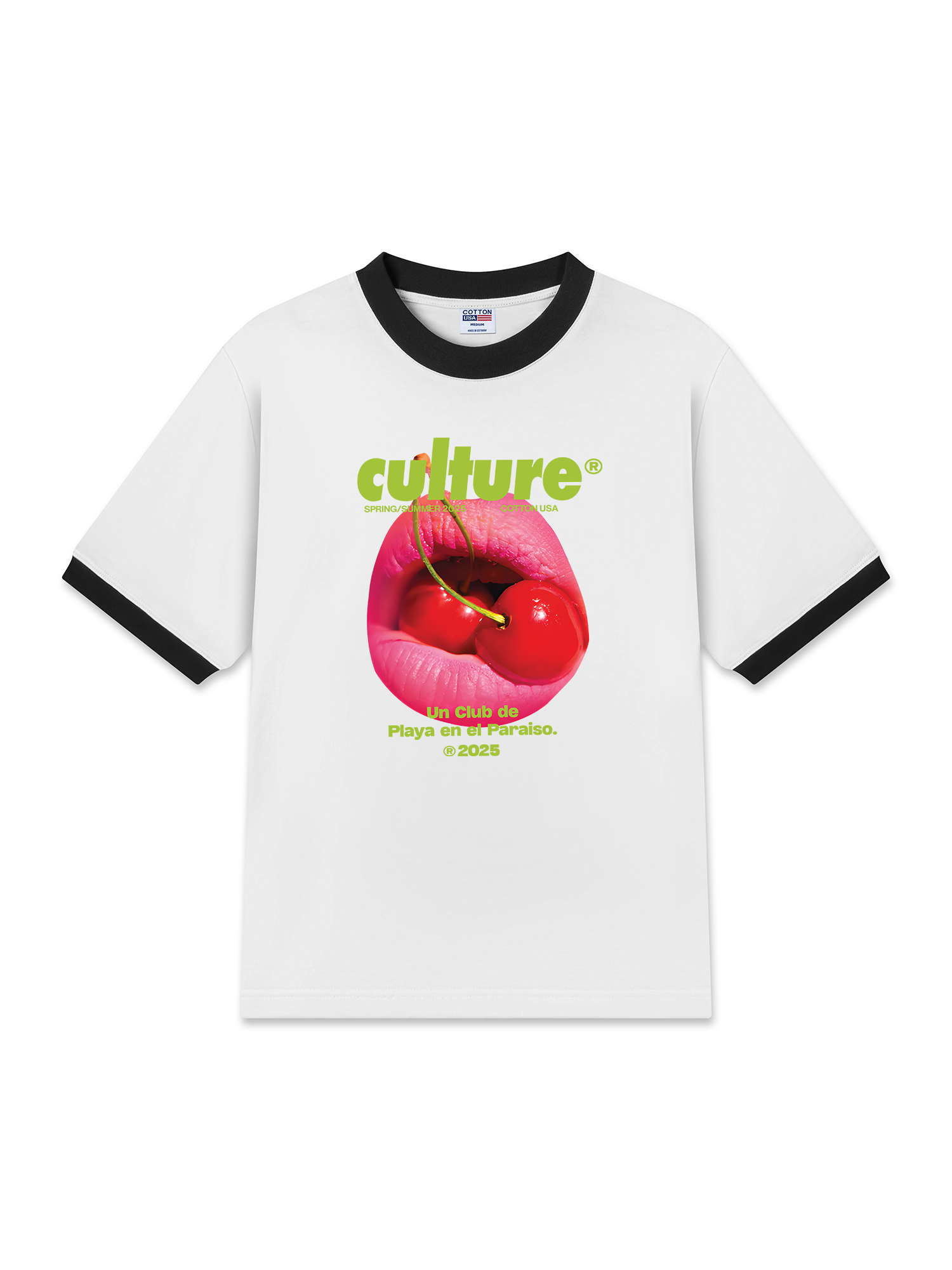 Áo Thun Ringer Relaxed Fit Tropical Culture Cherry Lip