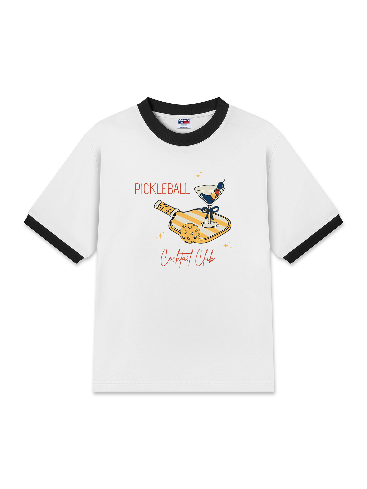 Áo Thun Ringer Relaxed Fit Pickleball Cocktail Club