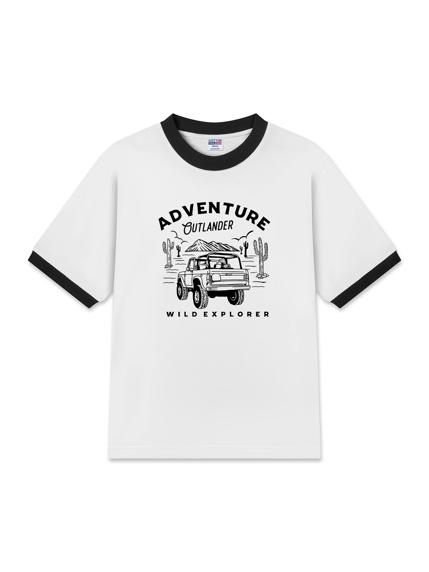 Áo Thun Ringer Relaxed Fit Adventure Cutlander Wild Explored