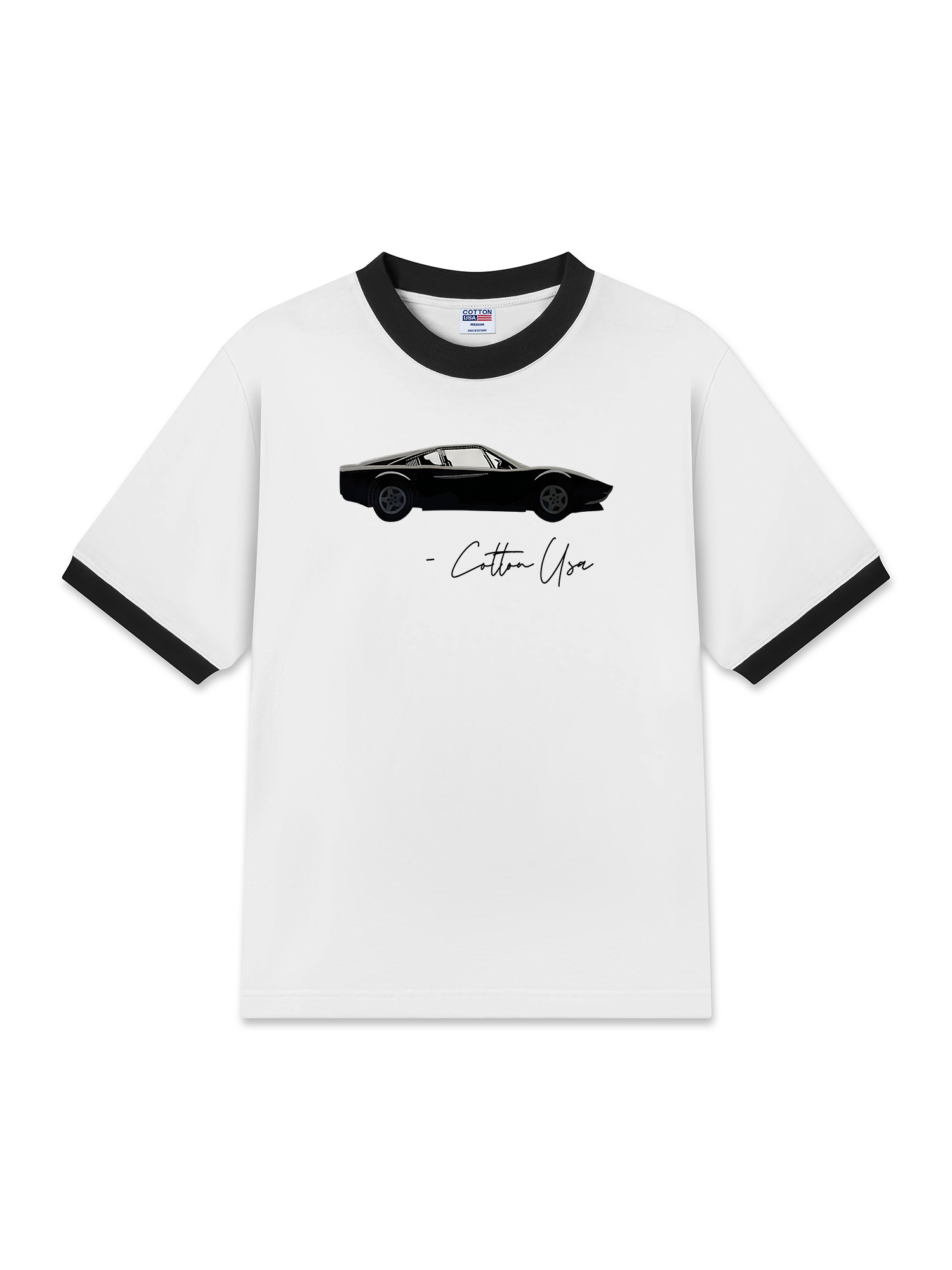 Áo Thun Ringer Relaxed Fit Classic Classic Car Black