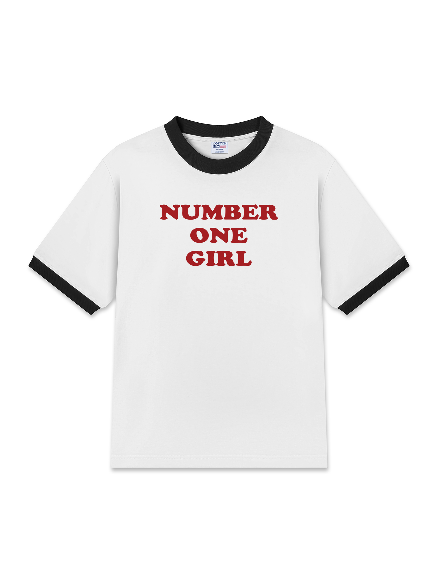 Áo Thun Ringer Relaxed Fit BlackPink Number One Girl