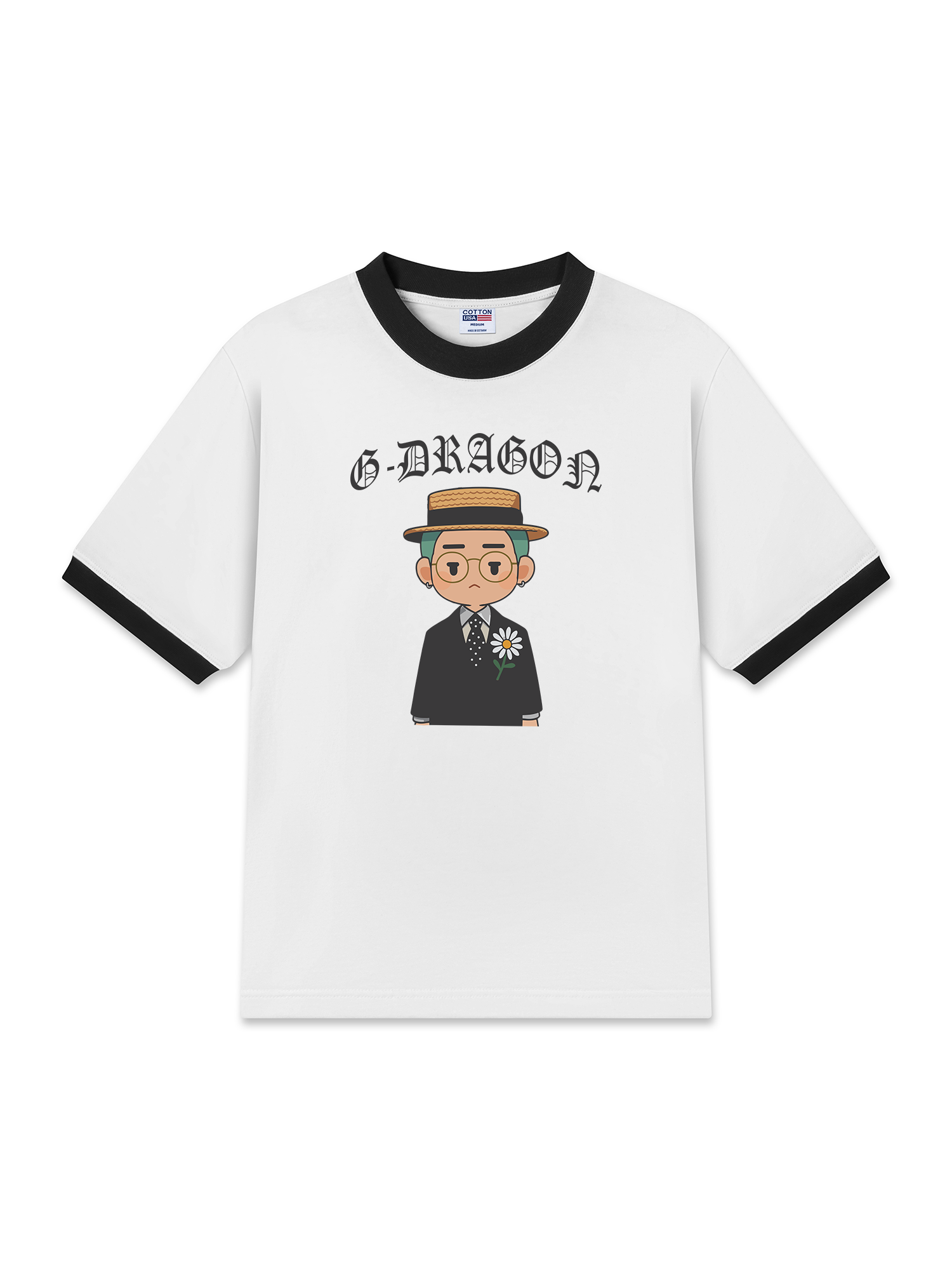 Áo Thun Ringer Relaxed Fit Cartoon GD Peace Minusone