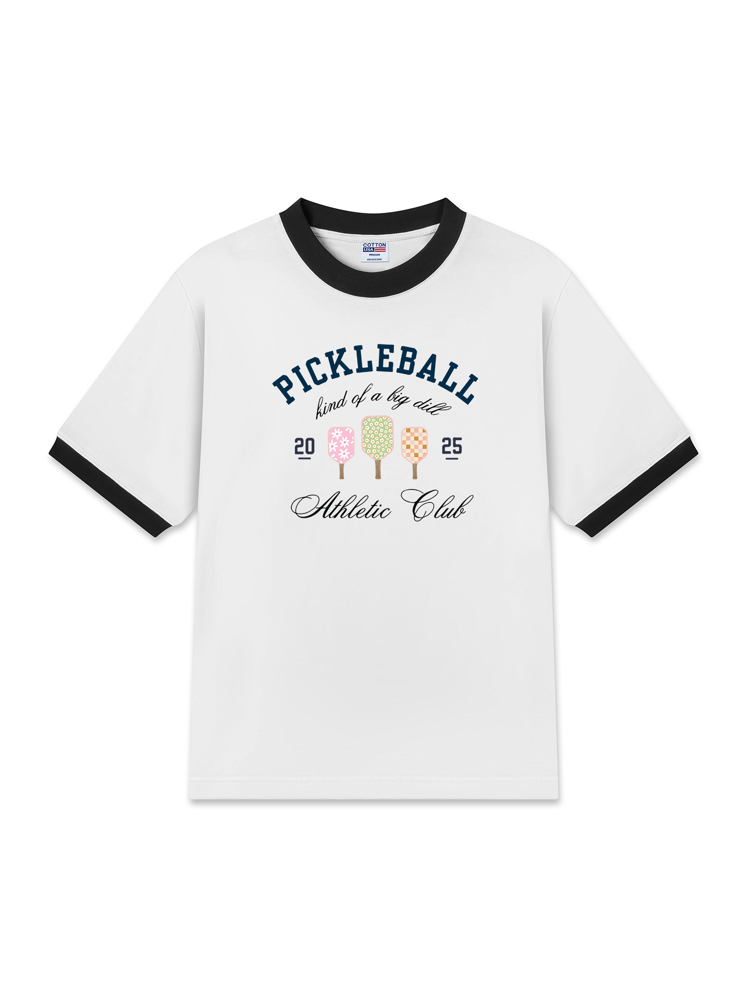 Áo Thun Ringer Relaxed Fit Pickleball Athletic Club