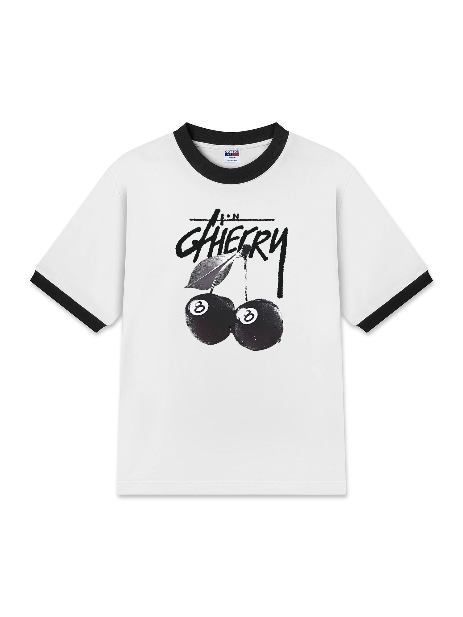 Áo Thun Ringer Relaxed Fit Cherry Black