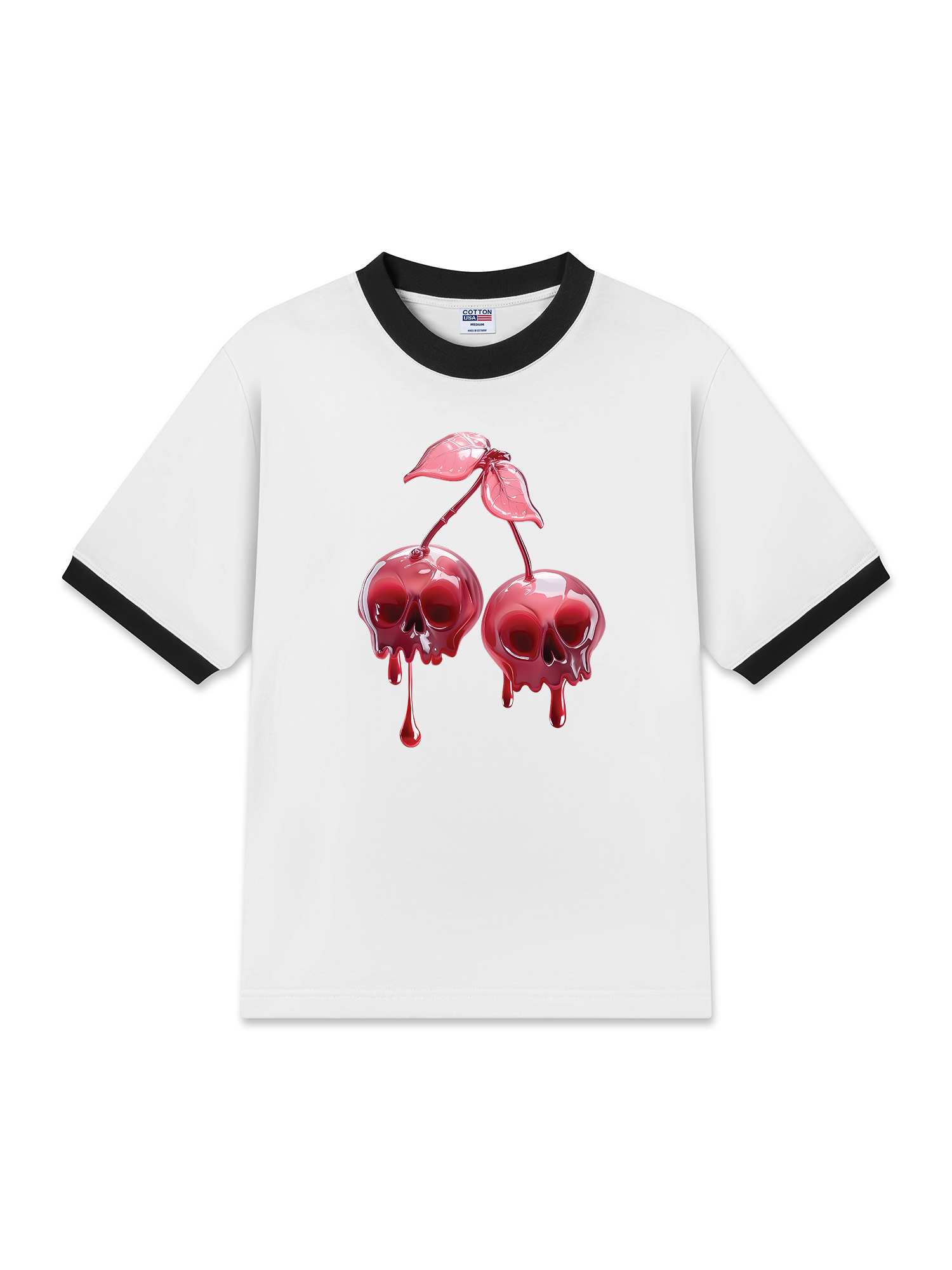 Áo Thun Ringer Relaxed Fit Cherry Skull