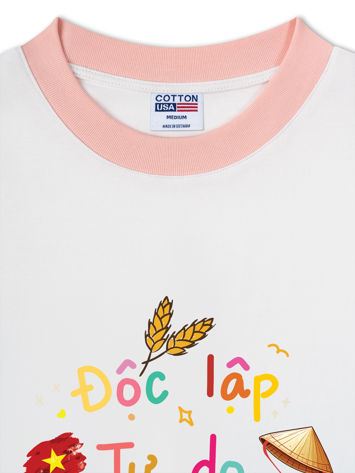 Áo Thun Ringer Relaxed Fit Độc Lập - Tự Do - Hạnh Phúc