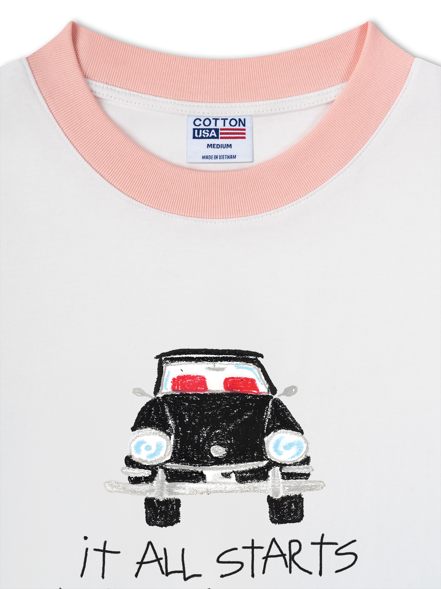 Áo Thun Ringer Relaxed Fit Classic Car Dream Crayon