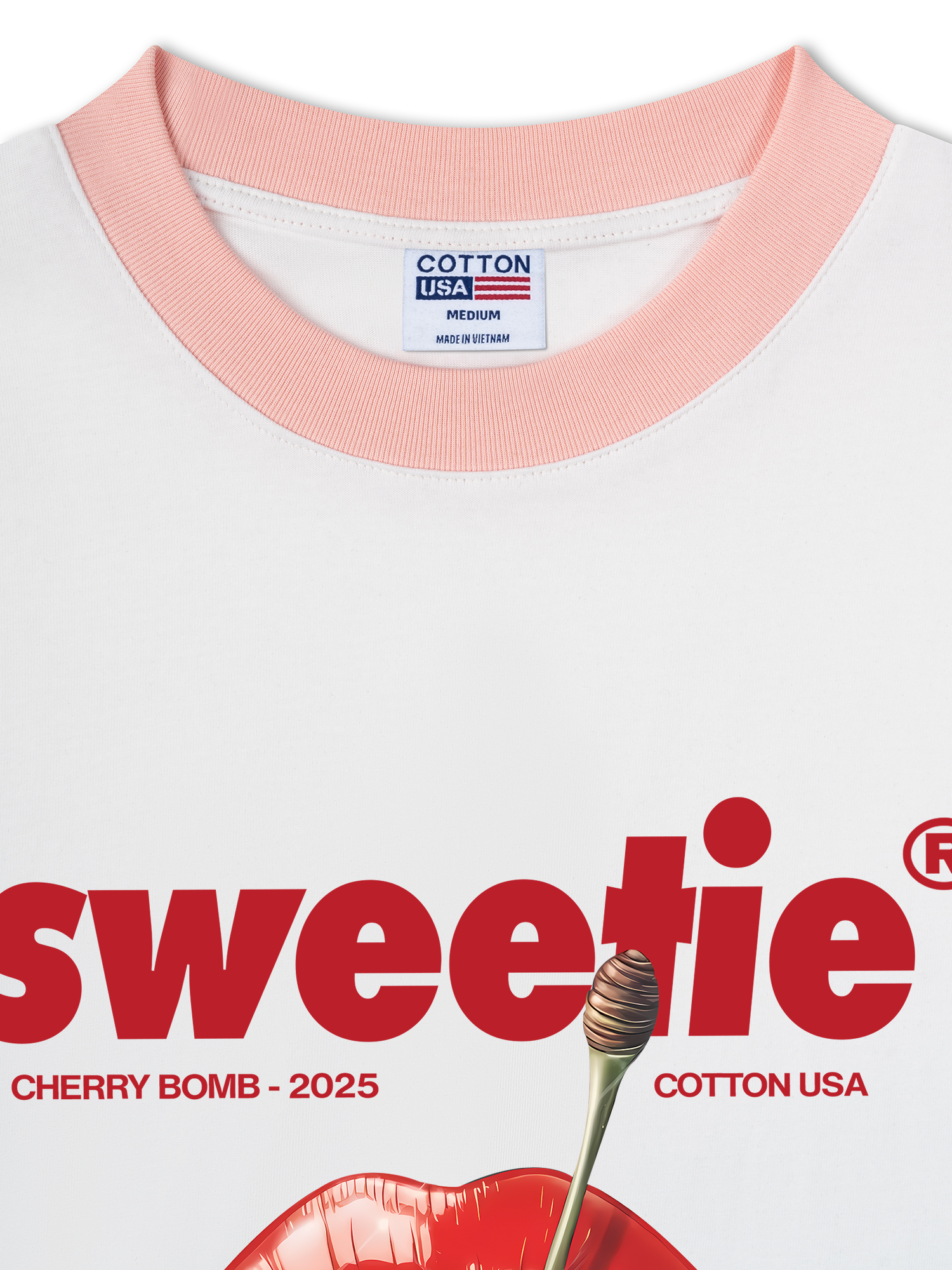 Áo Thun Ringer Relaxed Fit Cherry Sweetie Lip