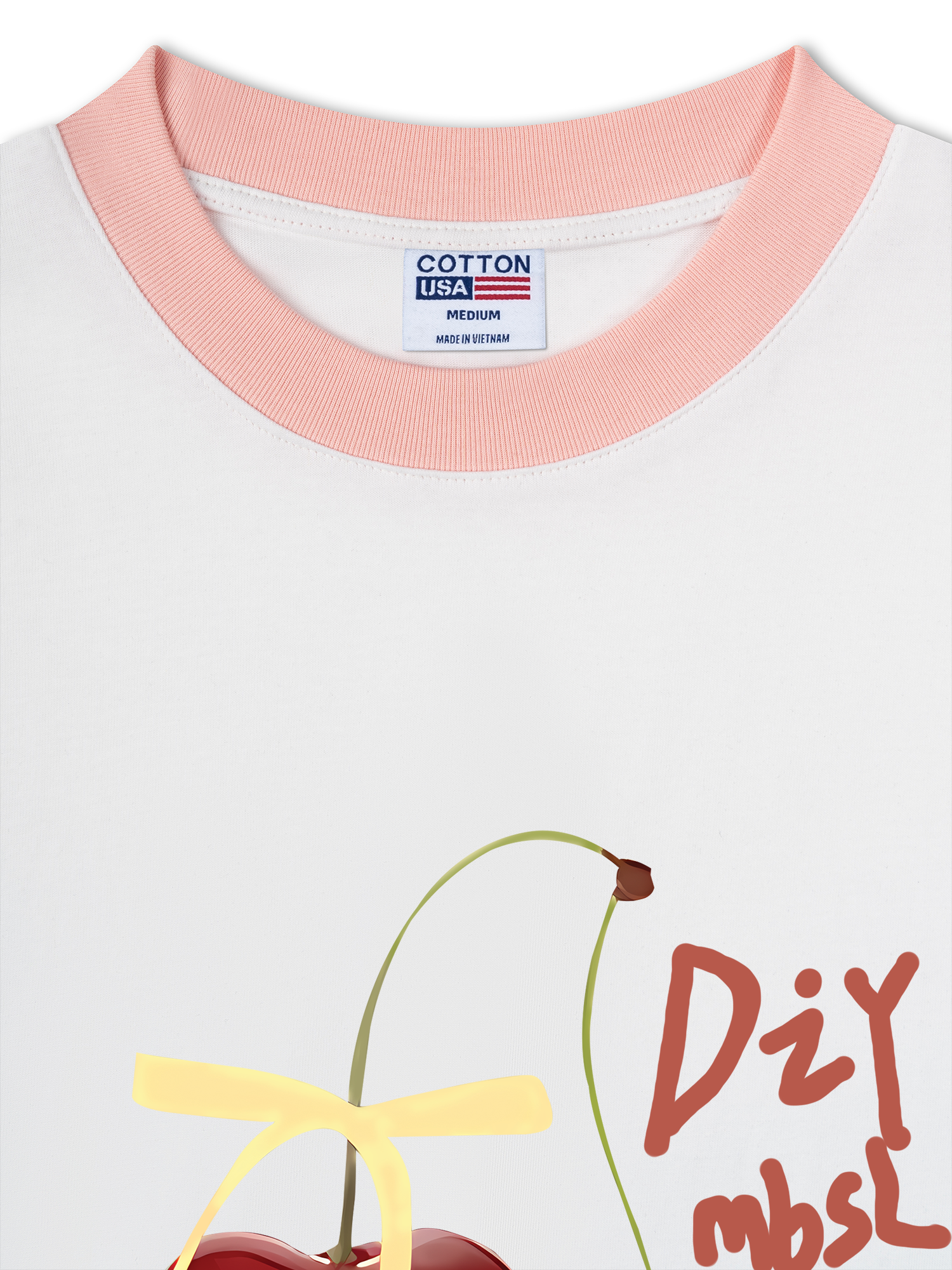 Áo Thun Ringer Relaxed Fit Cherry Yellow Bow