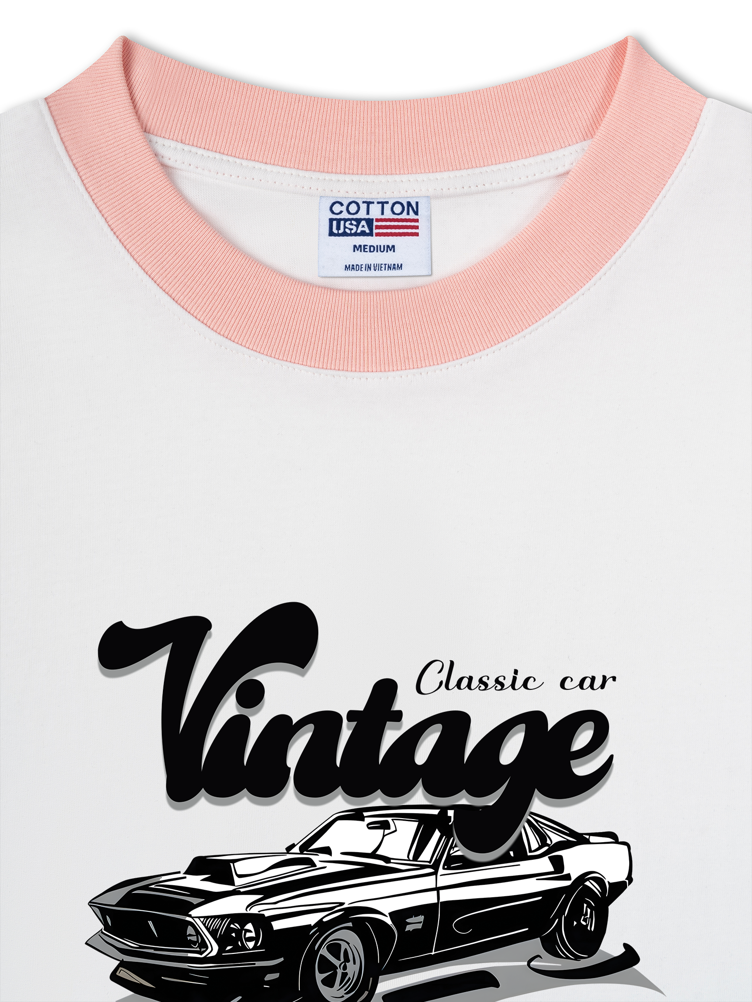 Áo Thun Ringer Relaxed Fit Classic Car Vintage