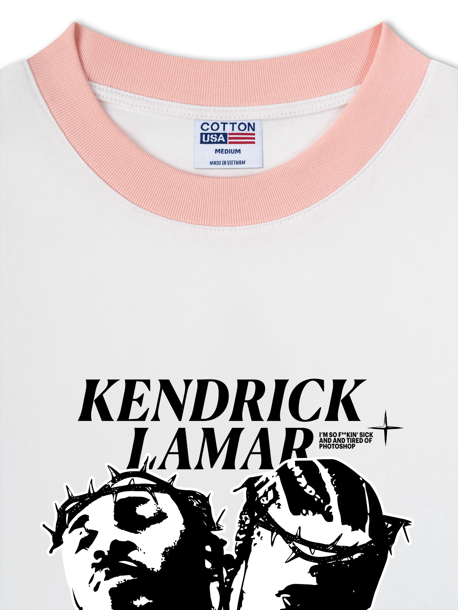 Áo Thun Ringer Relaxed Fit Rapper Kendrick Lamar Damn