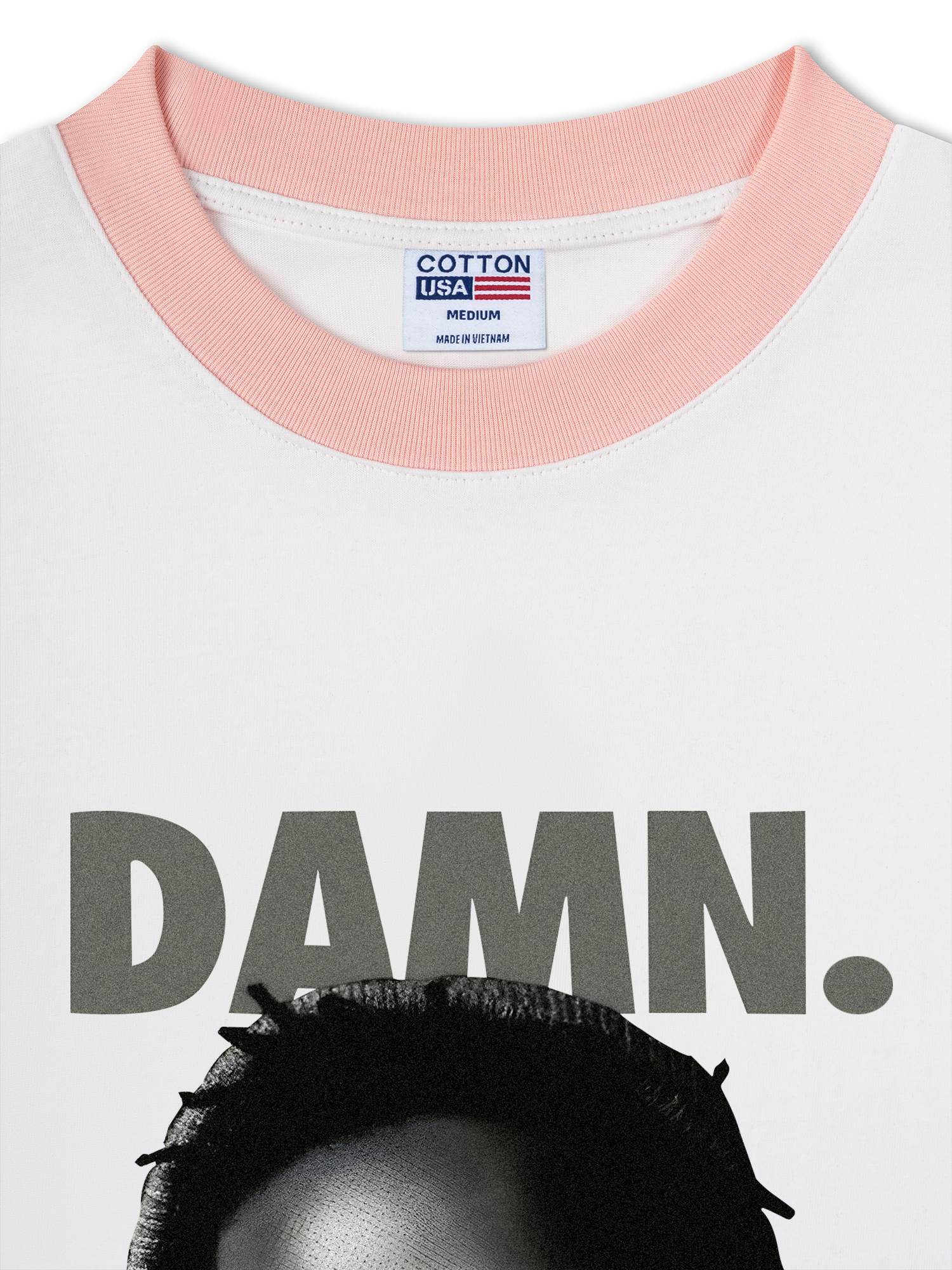 Áo Thun Ringer Relaxed Fit Rapper Damn Black And White Graphic