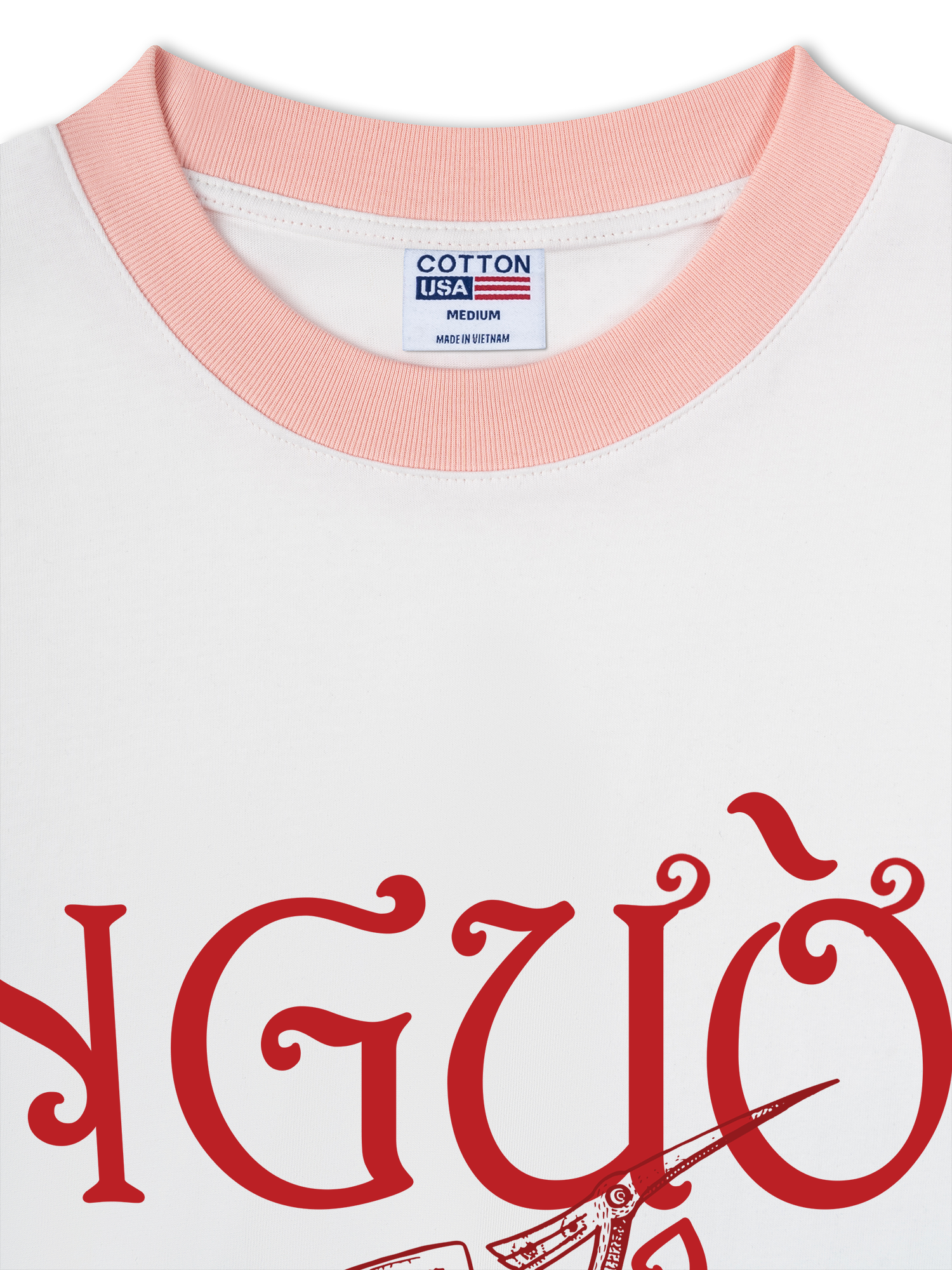 Áo Thun Ringer Relaxed Fit Người Việt - Máu Đỏ Da Vàng