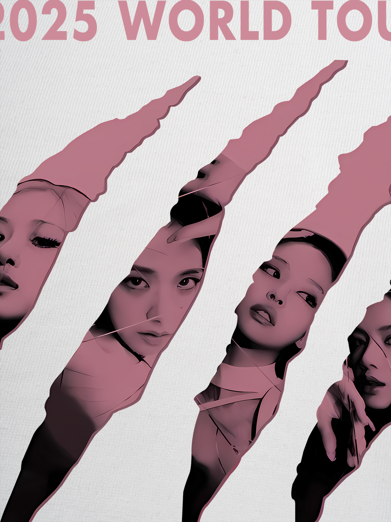 Áo Thun Ringer Relaxed Fit Black Pink 2025 World Tour