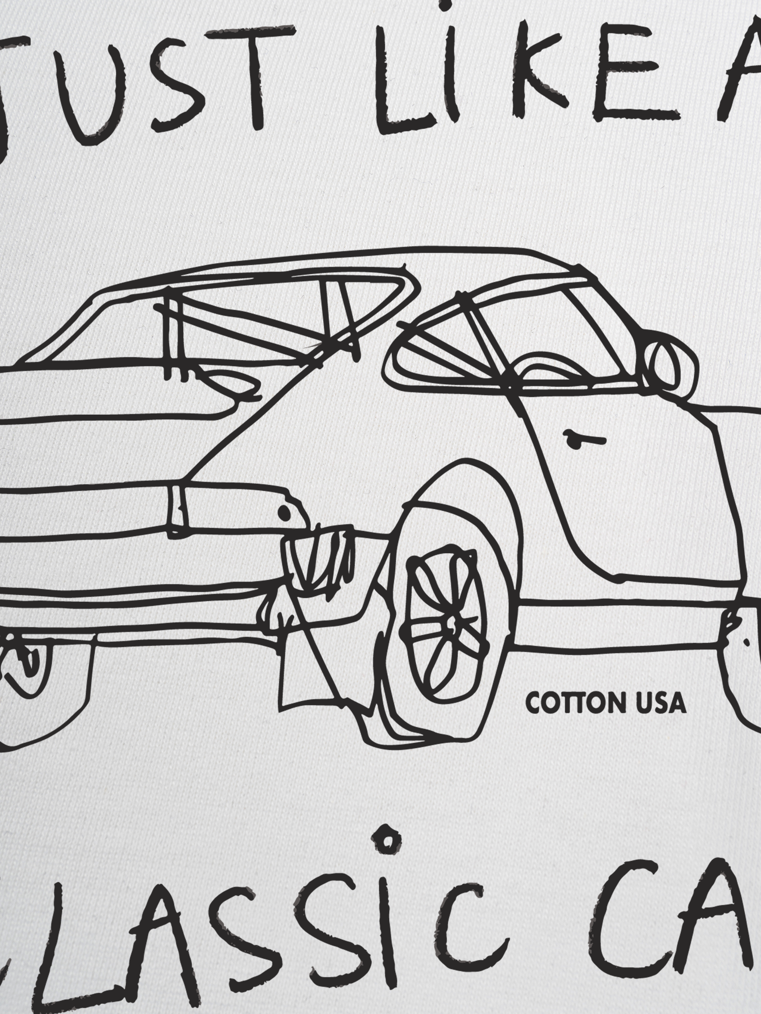 Áo Thun Ringer Relaxed Fit Classic Car Black And White