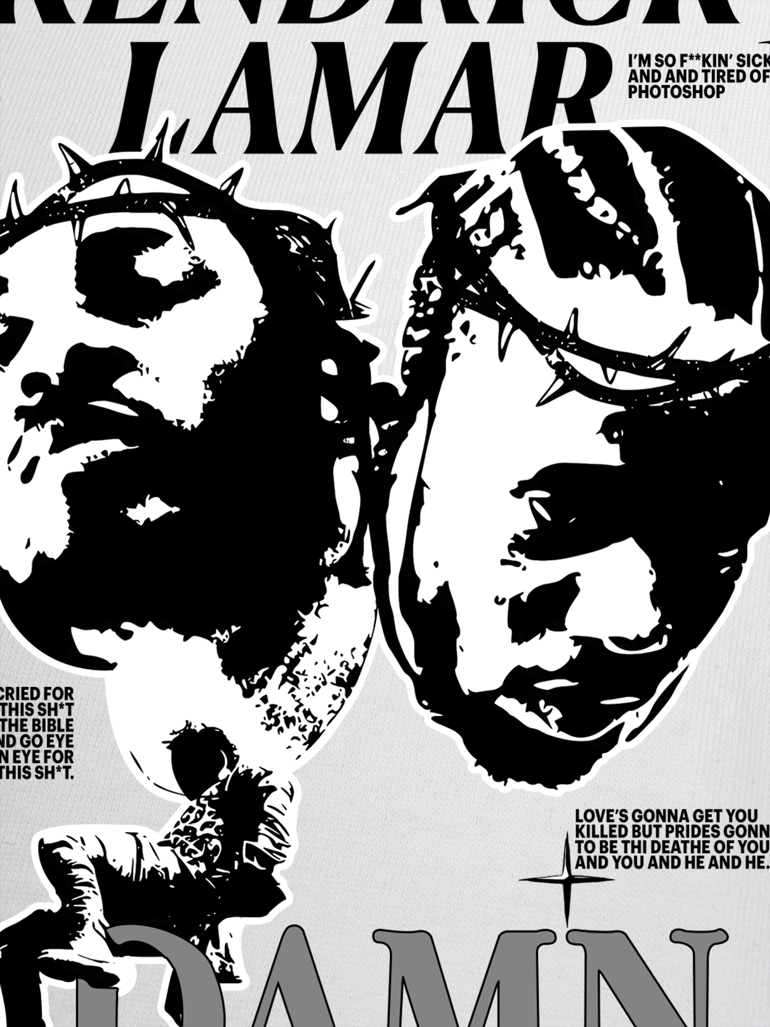 Áo Thun Ringer Relaxed Fit Rapper Kendrick Lamar Damn