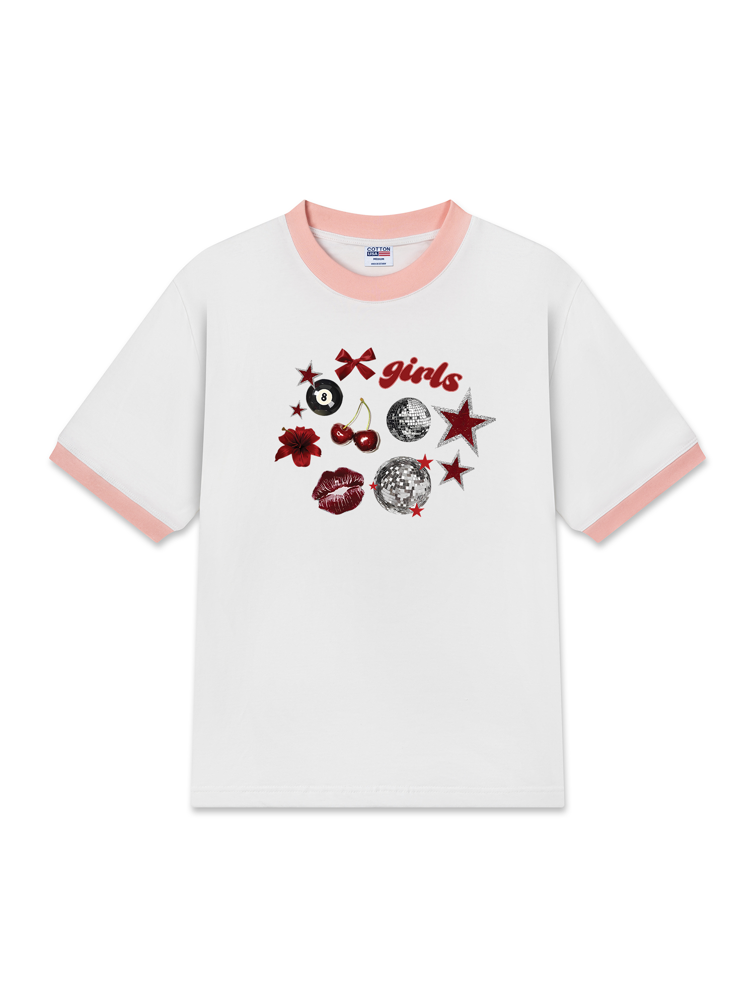 Áo Thun Ringer Relaxed Fit Cherry Girls