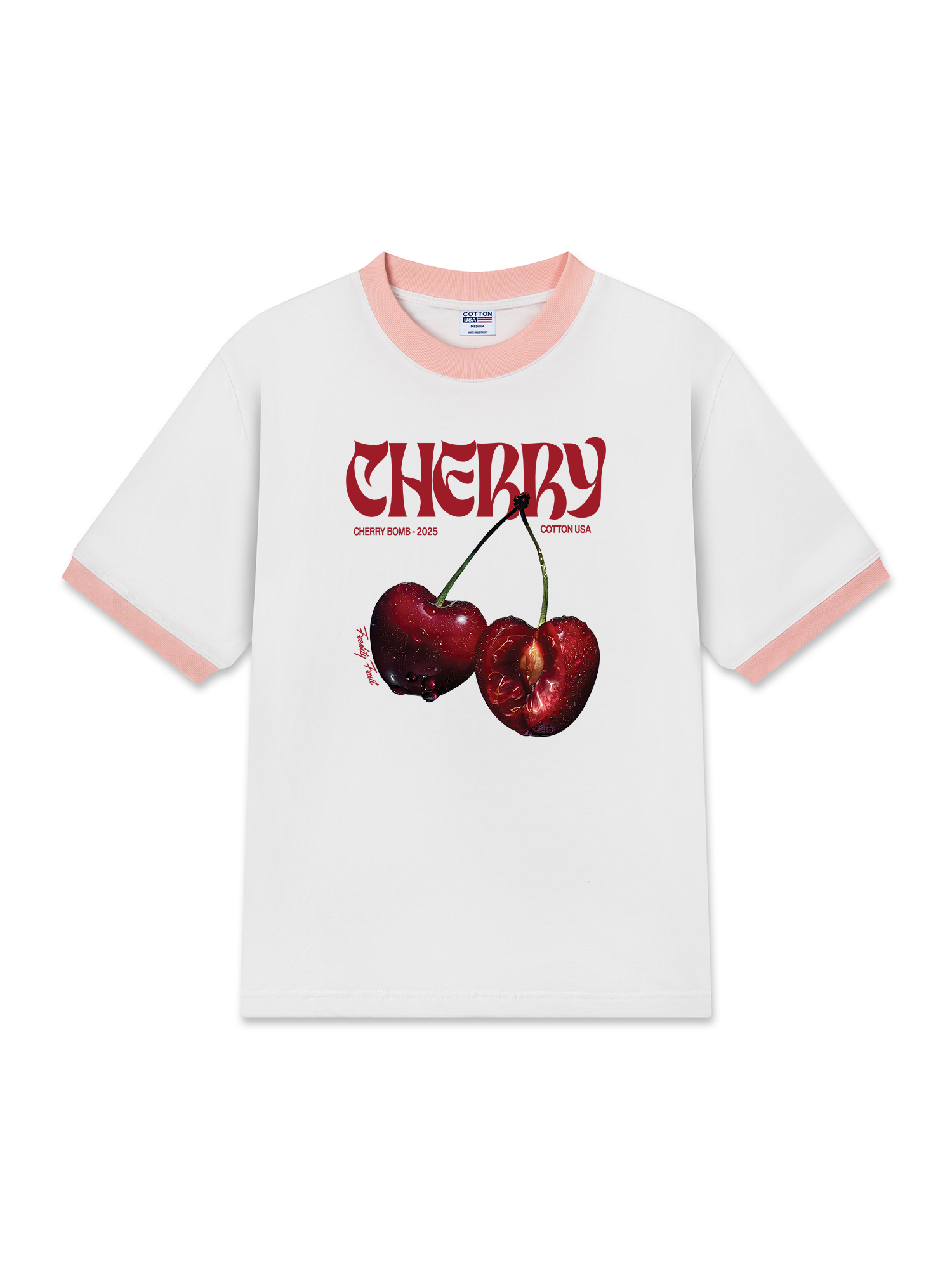 Áo Thun Ringer Relaxed Fit Cherry Freshty Fruit
