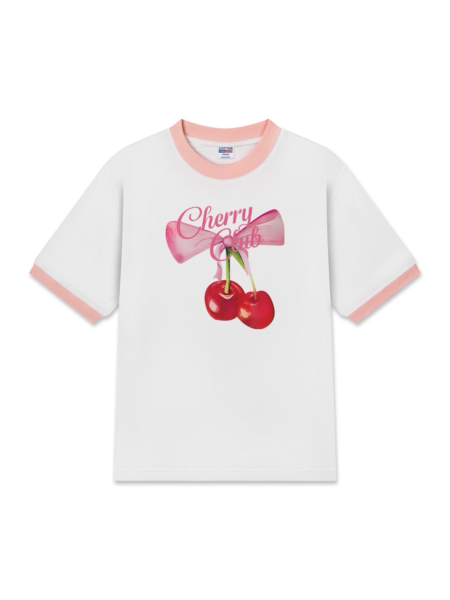 Áo Thun Ringer Relaxed Fit Cherry Club Coquette