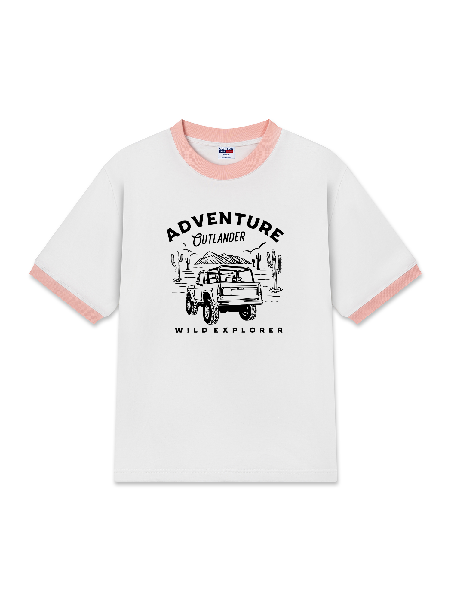 Áo Thun Ringer Relaxed Fit Adventure Cutlander Wild Explored